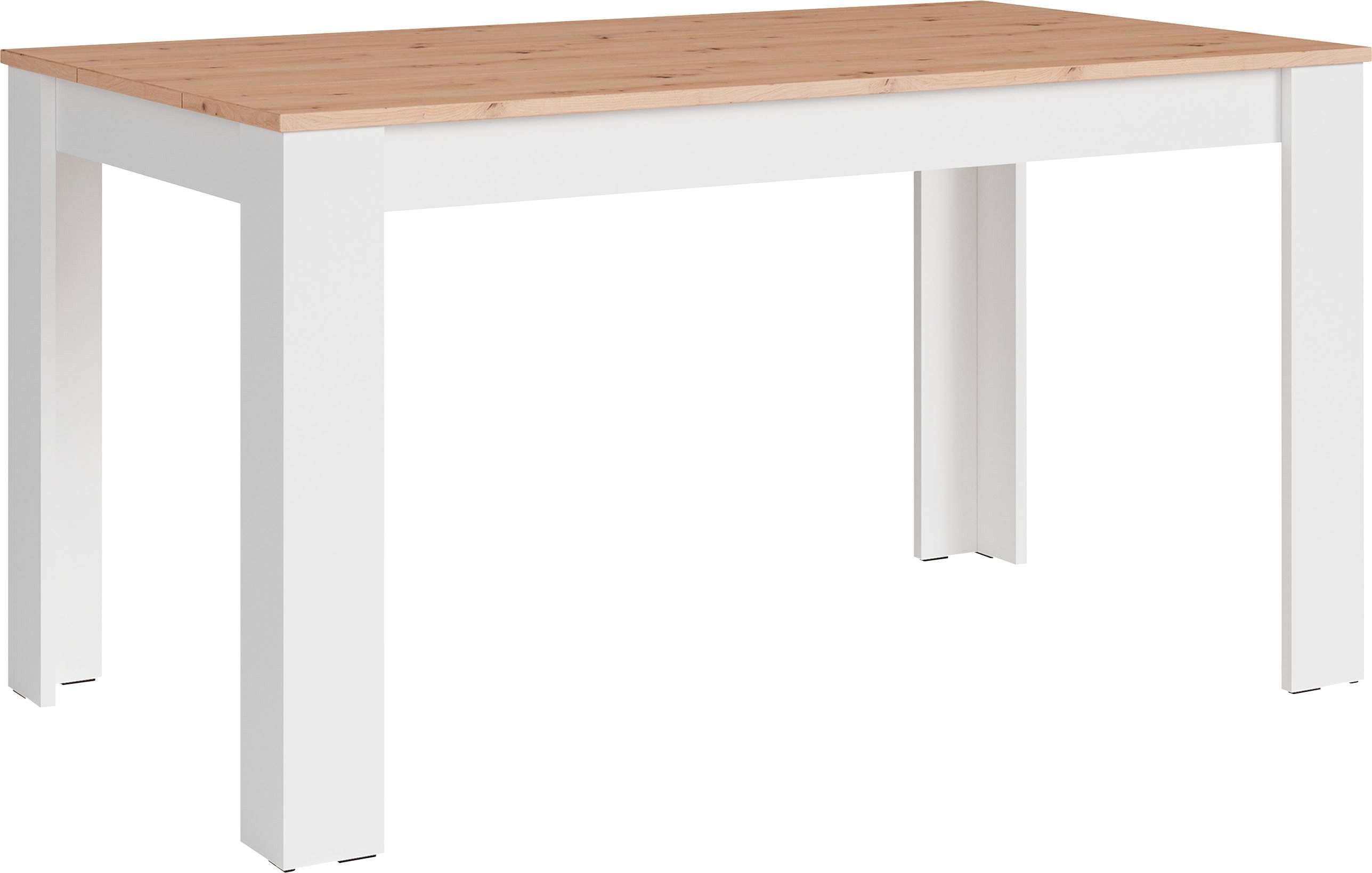 byLIVING Eettafel Nori Keukentafel in eikenlook, frame in antraciet of wit