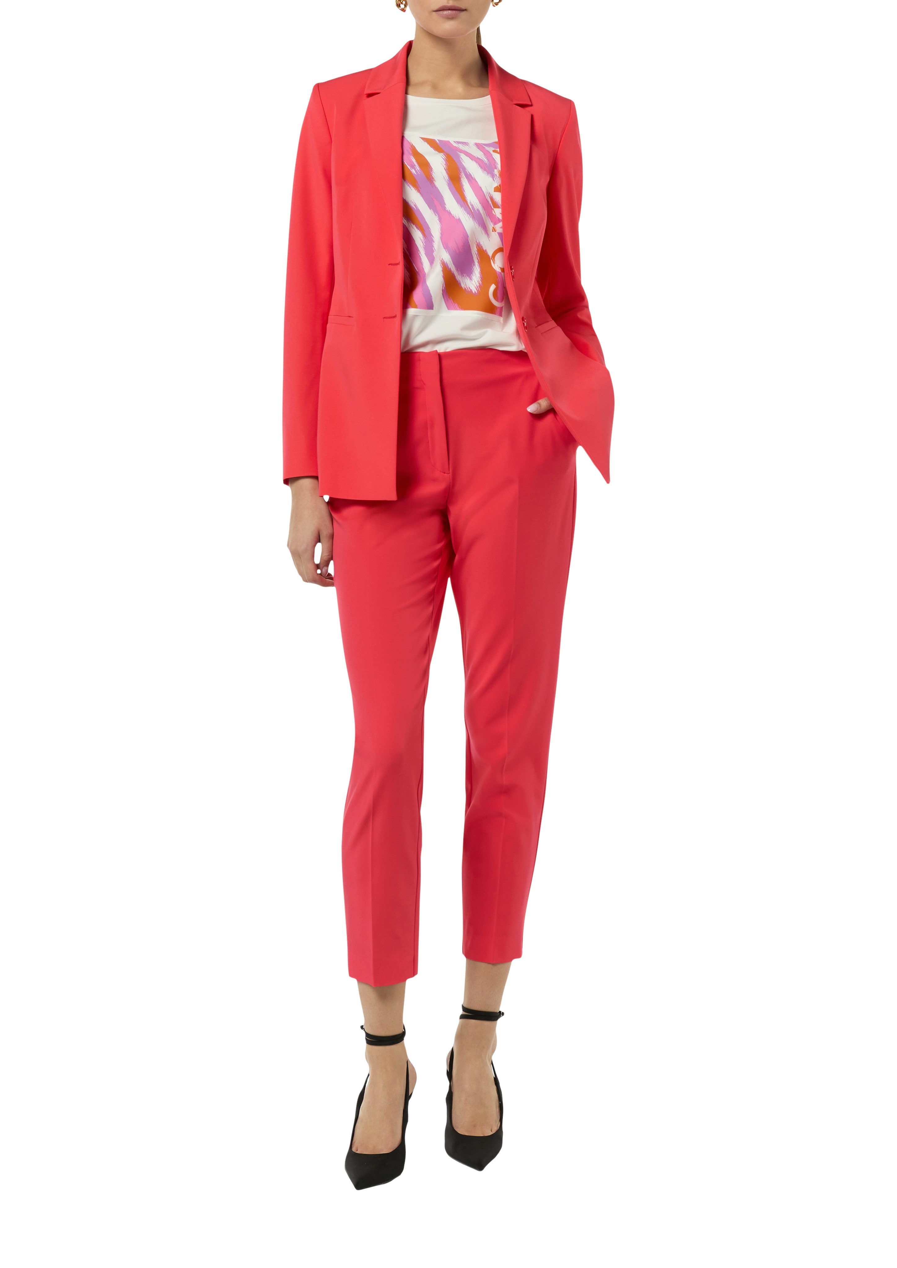 Comma Pantalon met plooi van viscose