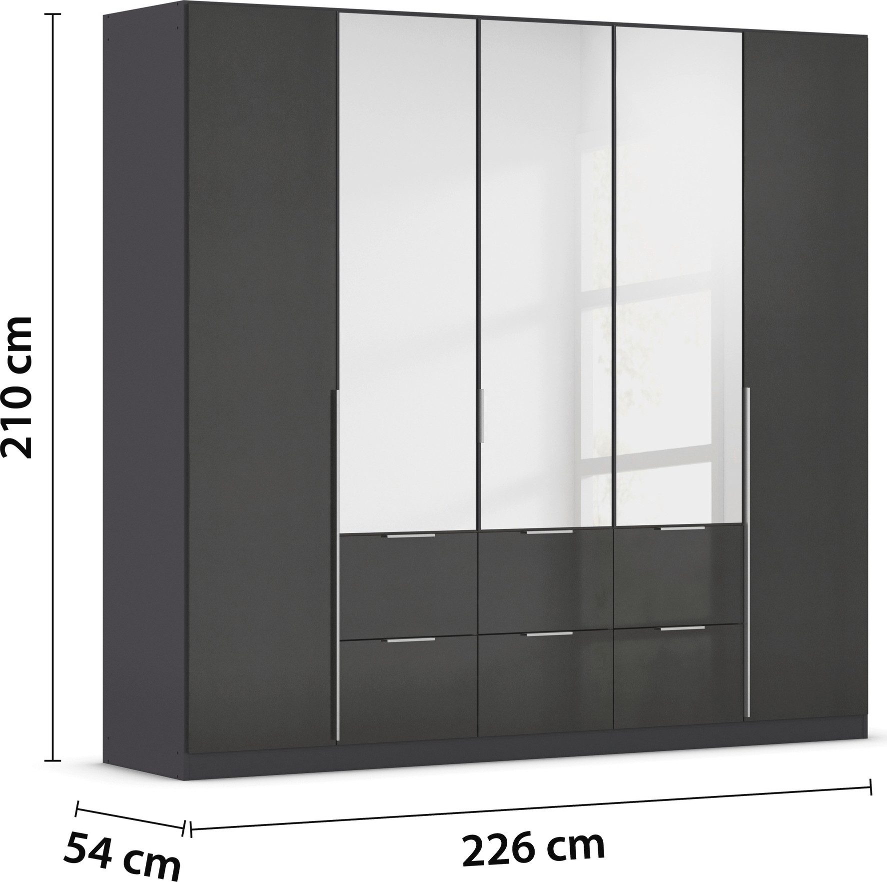 rauch Draaideurkast Kledingkast kast garderobe AGORDO met decor- of hoogglansfront