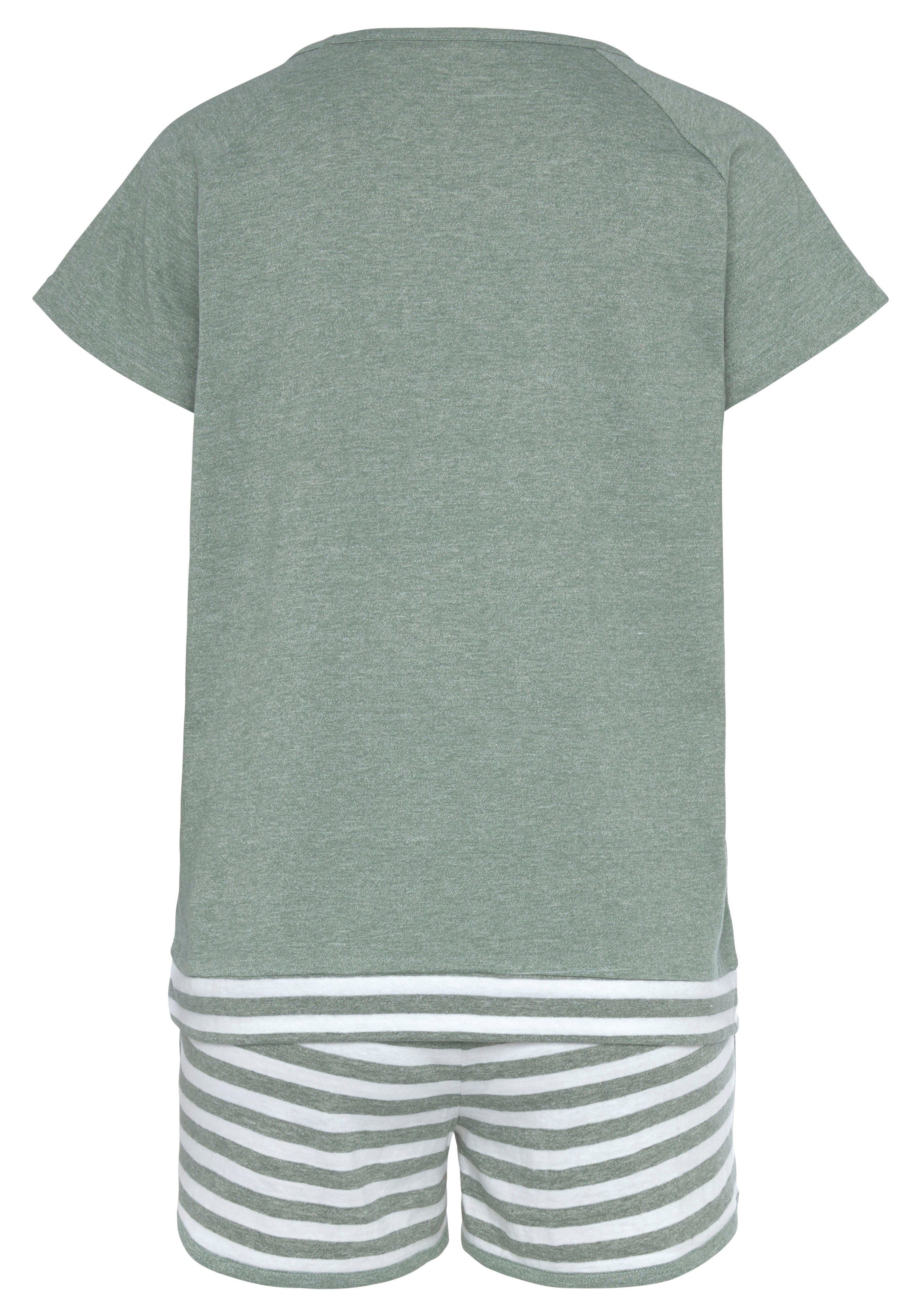 Vivance Dreams Shortama met strepen-details (2-delig)