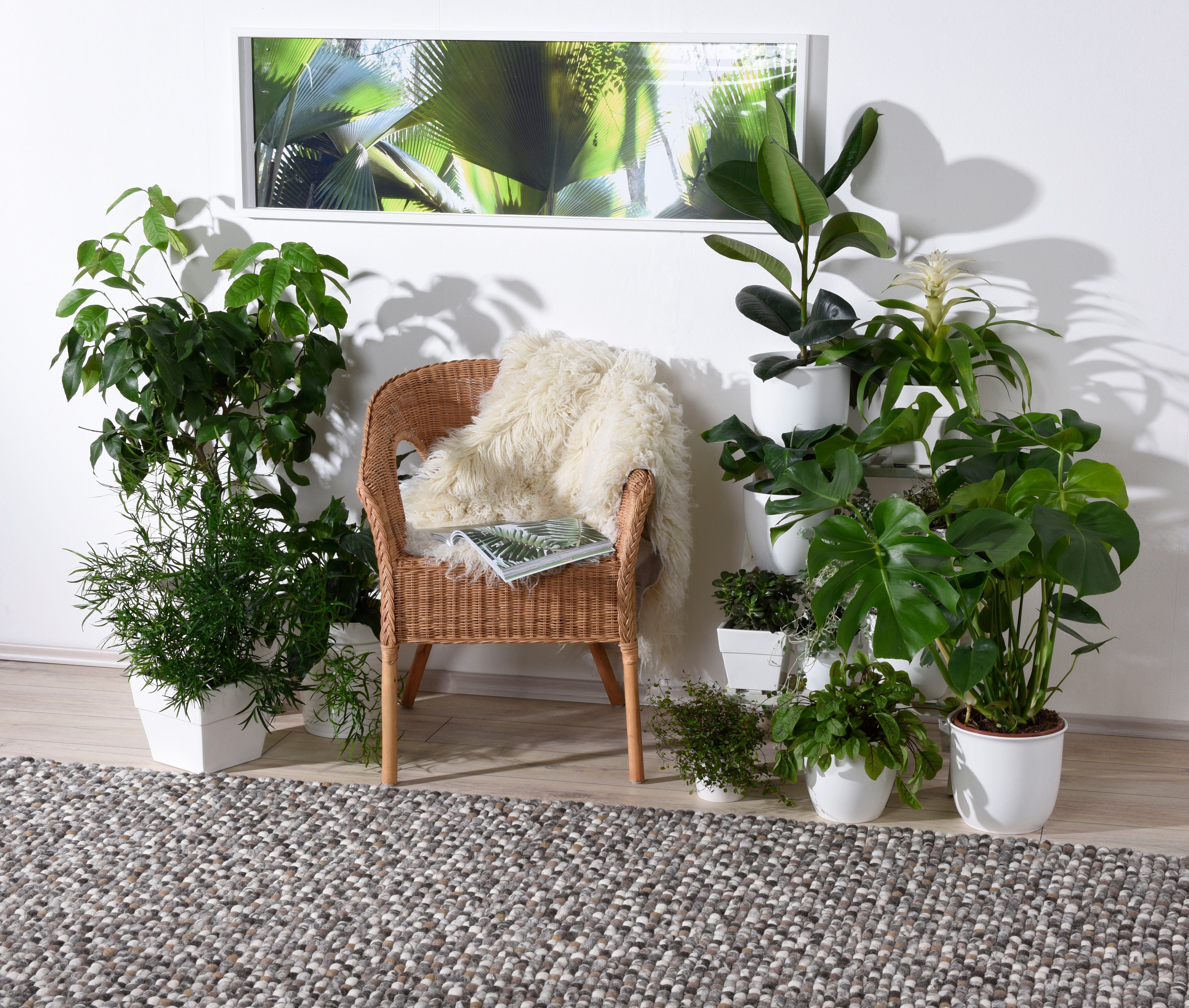 THEKO Wollen kleed Felty 2.2 Viltbolletjes-vloerkleed, zuivere wol, met de hand gemaakt