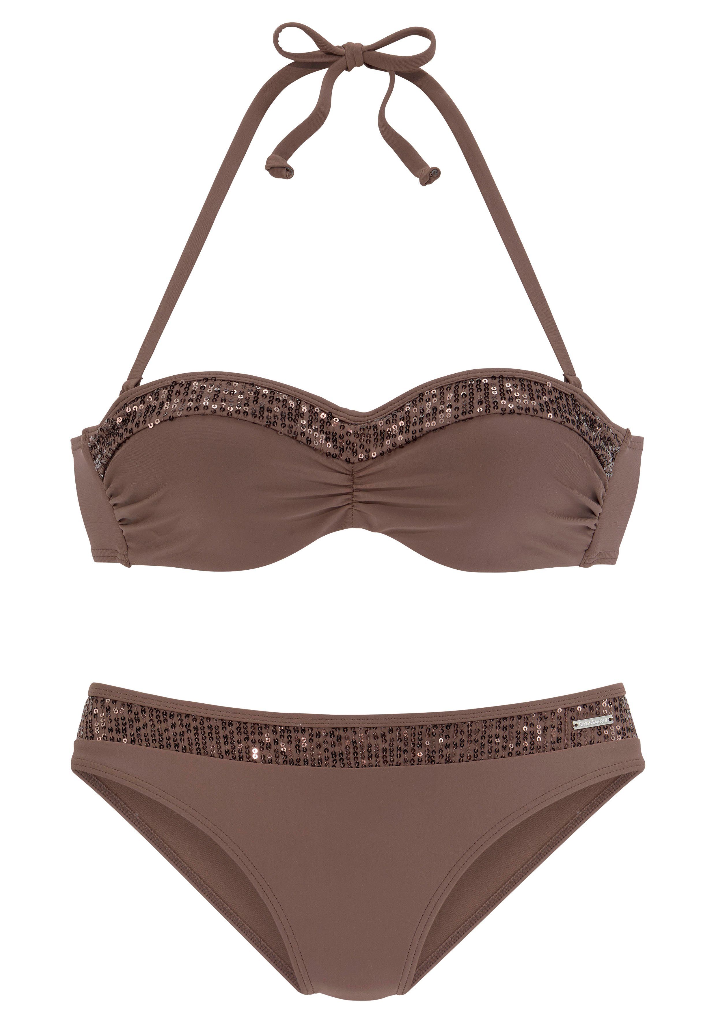 Bruno Banani Beugelbikini in bandeaumodel met pailletten