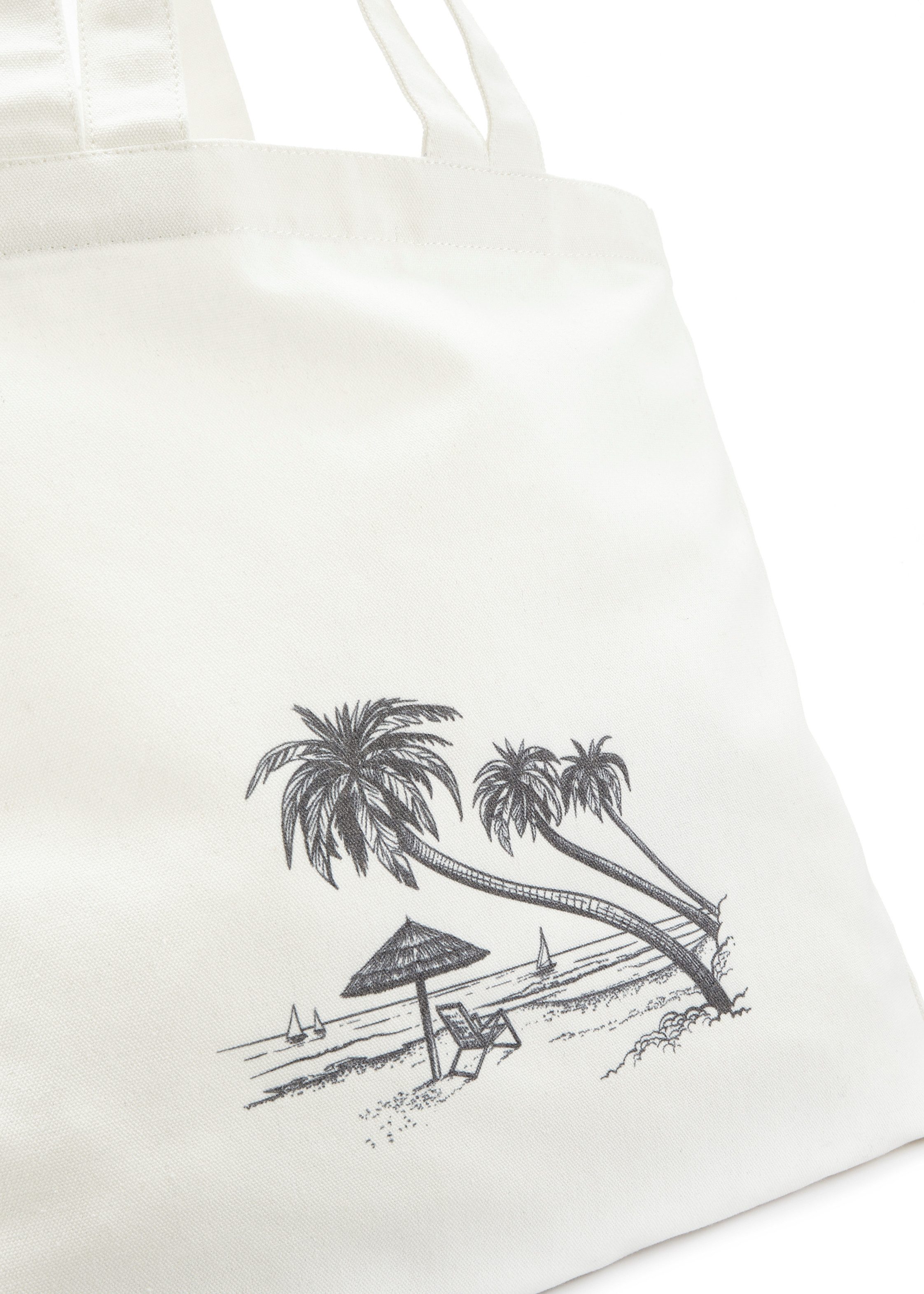 Vivance Shopper Strandtas, zomertas, schoudertas met palm motief VEGAN