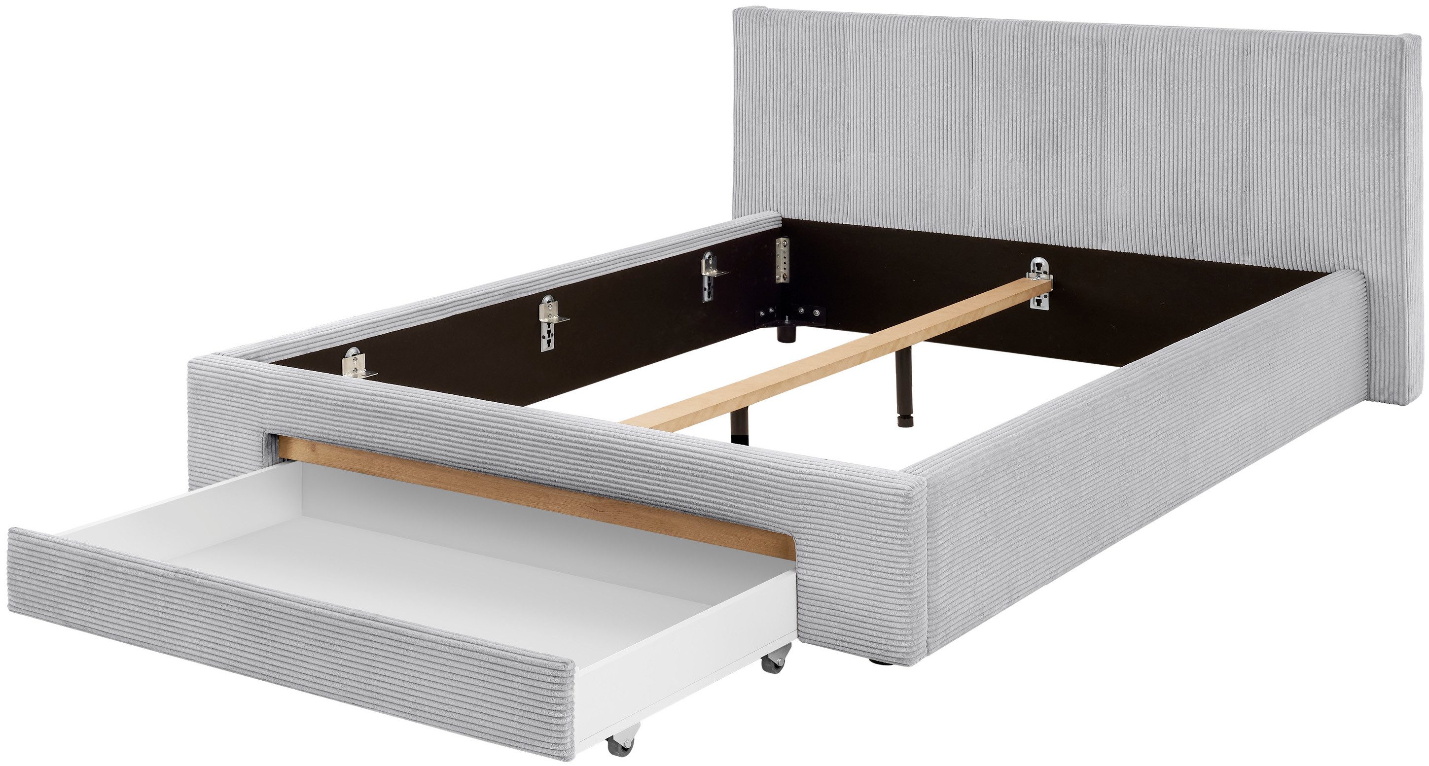 INOSIGN Gestoffeerd bed CiTY/GiRON, bedframe met bedlade, gestoffeerd opbergbed met hondenbed of opberglade, bekleding van corduroy of linnenlook