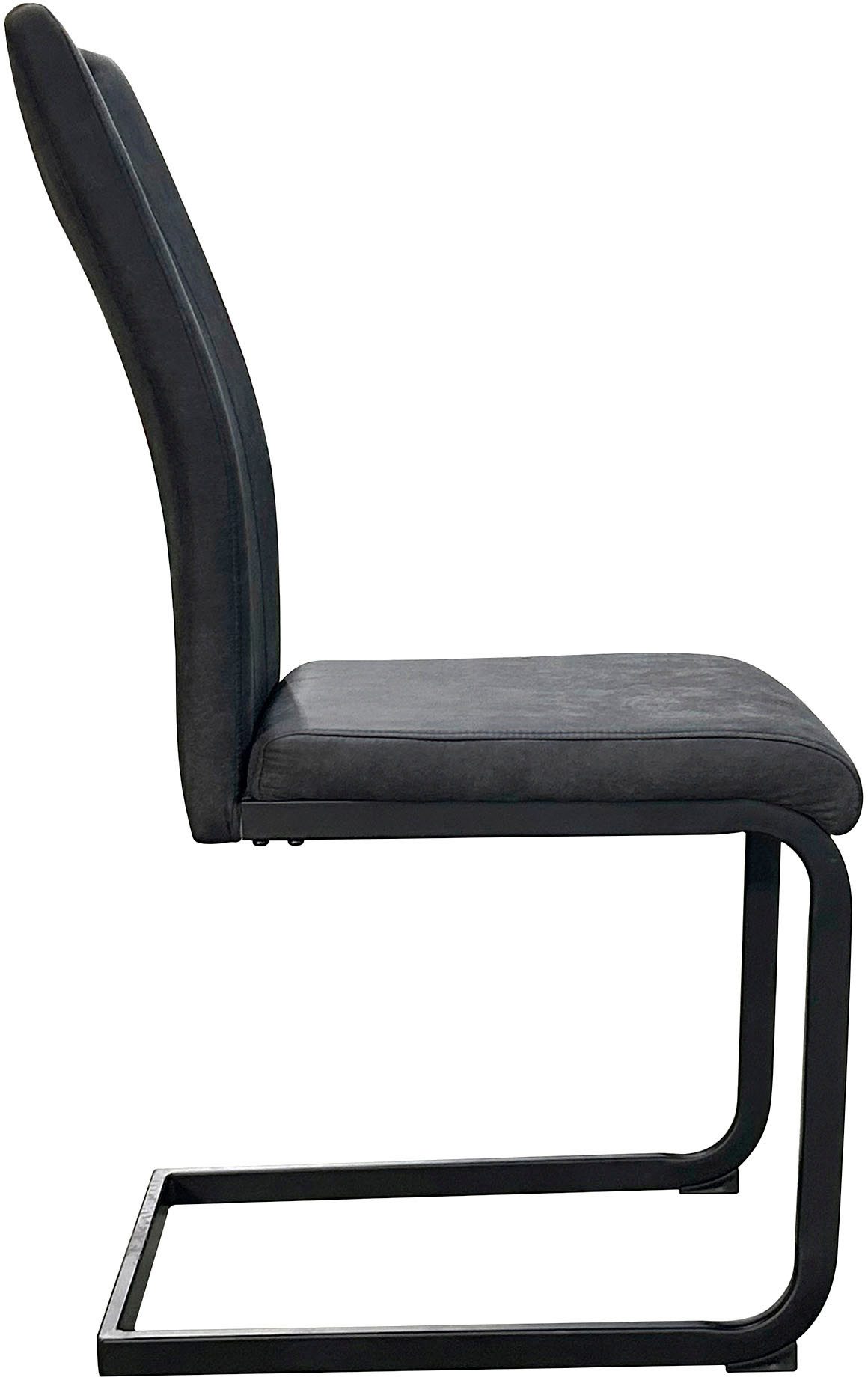 byLIVING Vrijdragende stoel Banff (2-stuks set) met handgreep, frame van zwart metaal, keukenstoel, diverse bekledingen (set)