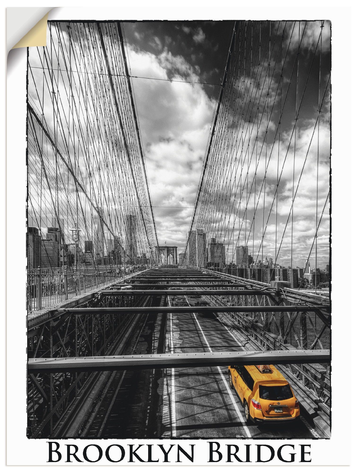 Artland Artprint New York Brooklyn Bridge in vele afmetingen & productsoorten -artprint op linnen, poster, muursticker / wandfolie ook geschikt voor de badkamer (1 stuk)