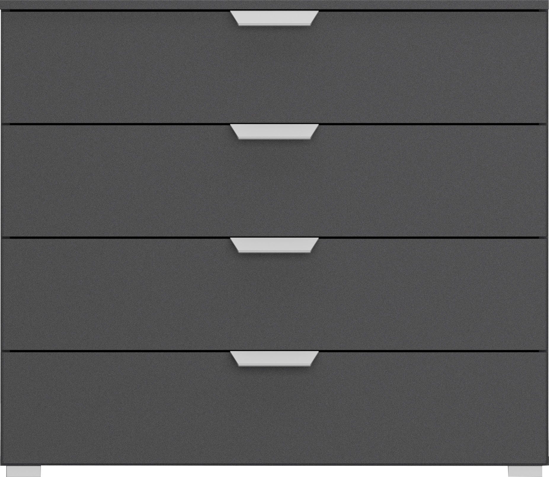 rauch Ladekast Sideboard ORIAS met decor- of hoogglansfront met 4 lades en 2 deuren en metalen grepen made in germany