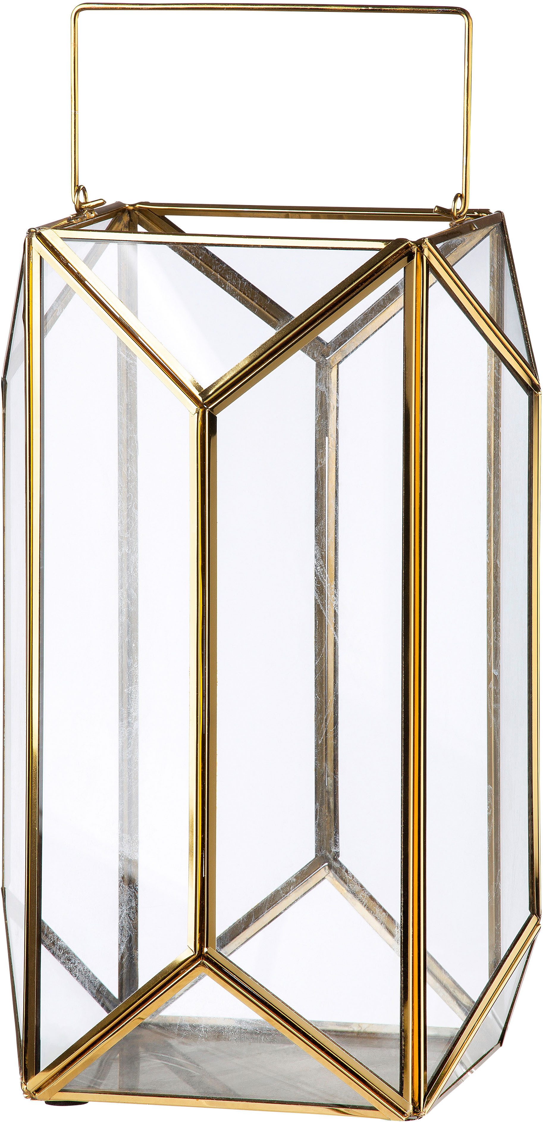 GILDE Windlicht Kaarsenhouder Cozy, lantaarn 1-vlamig, van metaal en glas, hoogte ca. 29 cm (1 stuk)