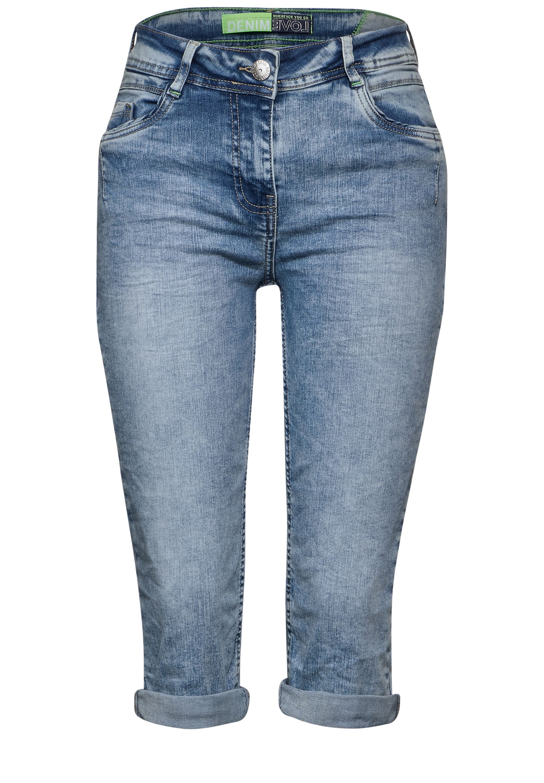 Cecil Jeansshort Stijl Toronto met decoratieve naden
