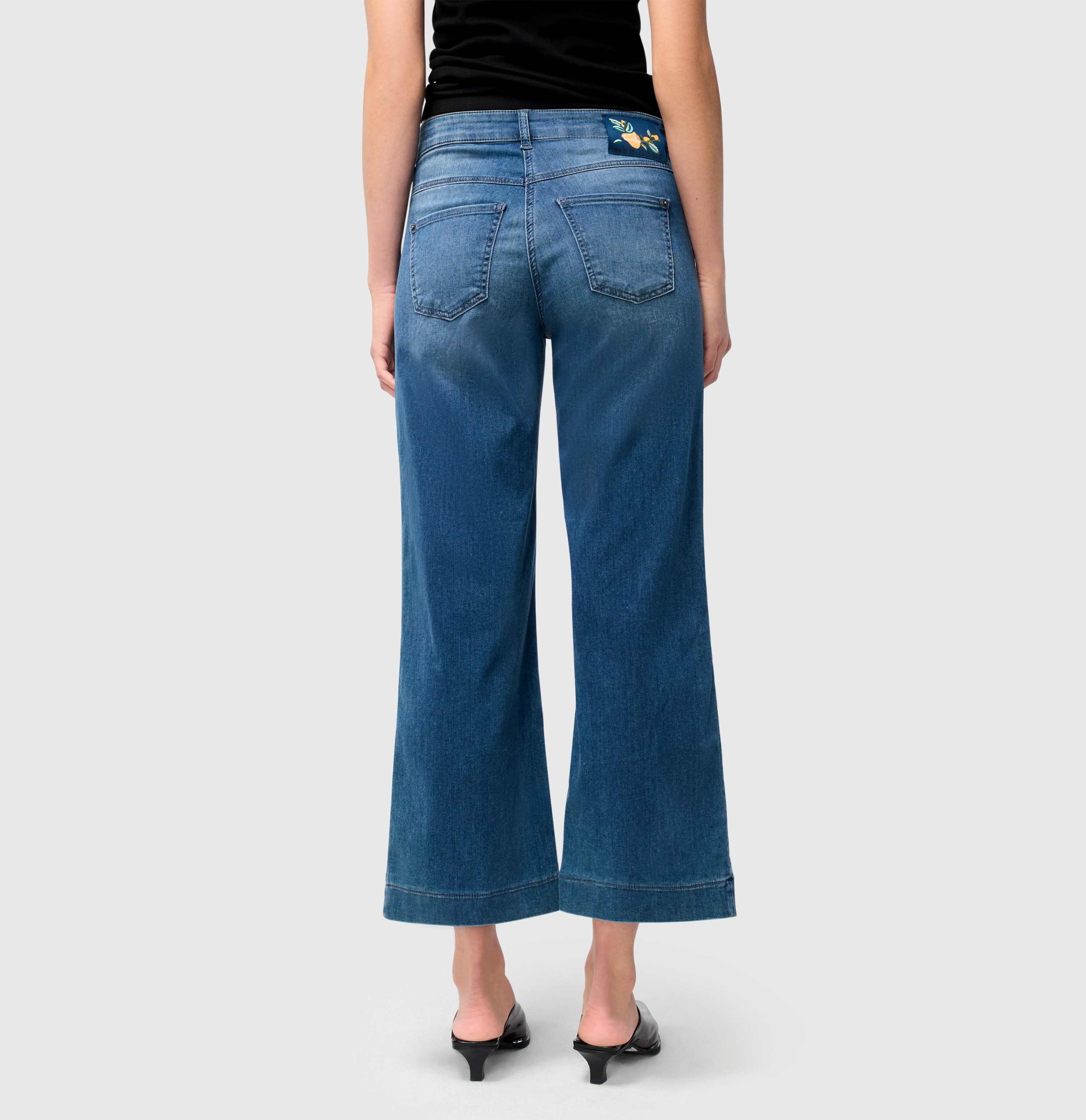 MAC Wijde jeans DREAM WIDE met franje bij de zoom