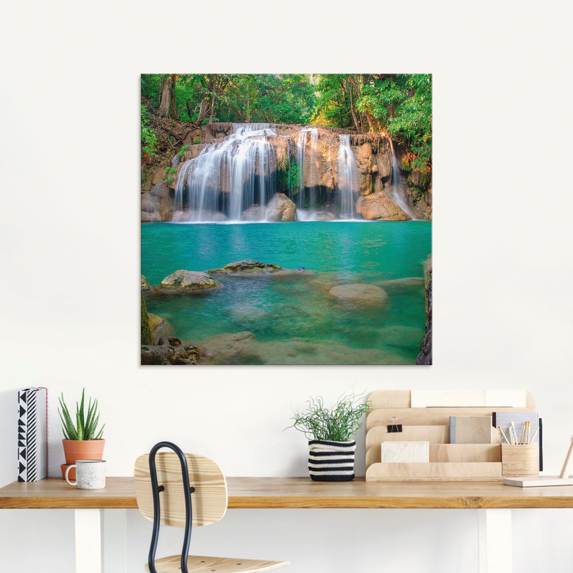 Artland Print op glas Waterval in het bos nationaal park
