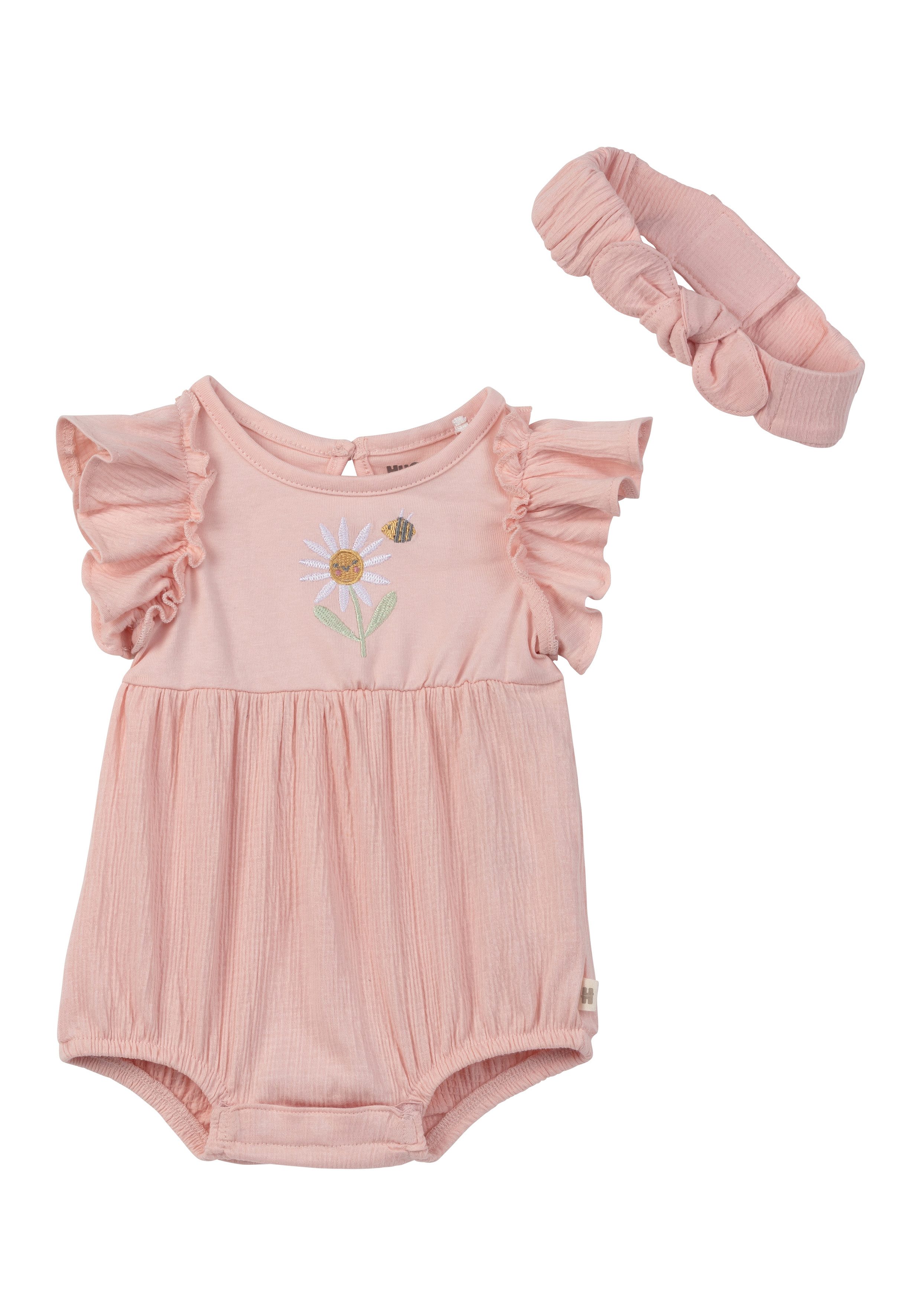 MUSTANG Newborn-cadeauset Romper met bijpassend haarband, voor MEISJES (set, 2-delig)