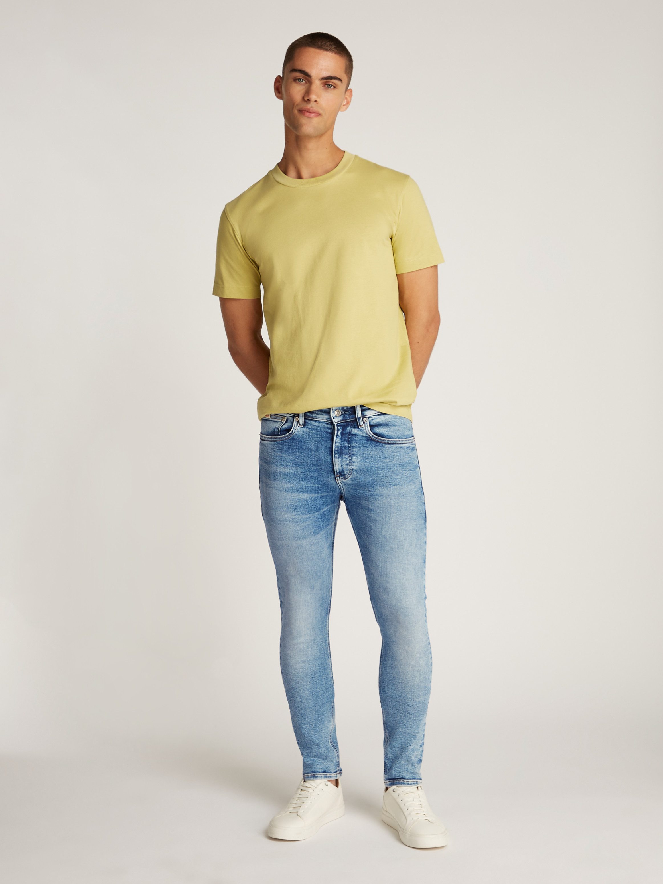 Calvin Klein Stretch jeans Skinny Muntzakje, logo borduursel