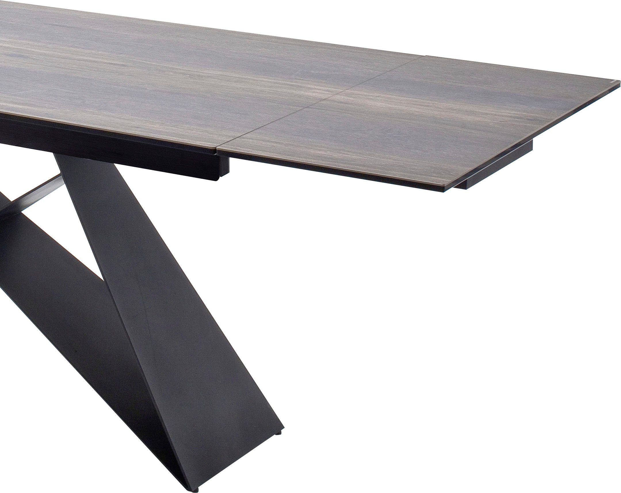 MCA furniture Eettafel Kobe Eettafel glas-keramiek met uittrekbaar deel aan de kopse kant