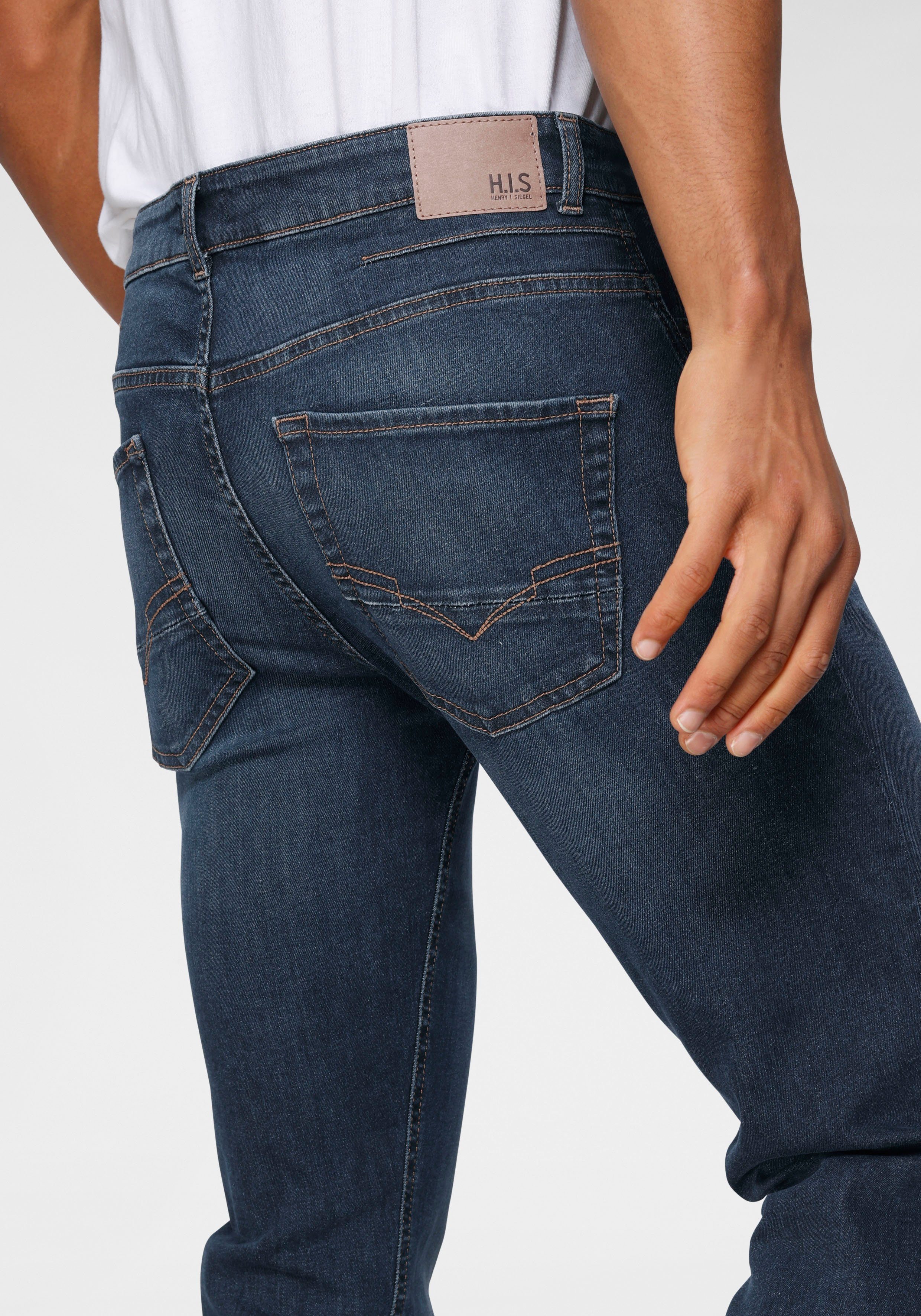 H.I.S Straight jeans DALE rechte broek, met used-effecten, lage taille