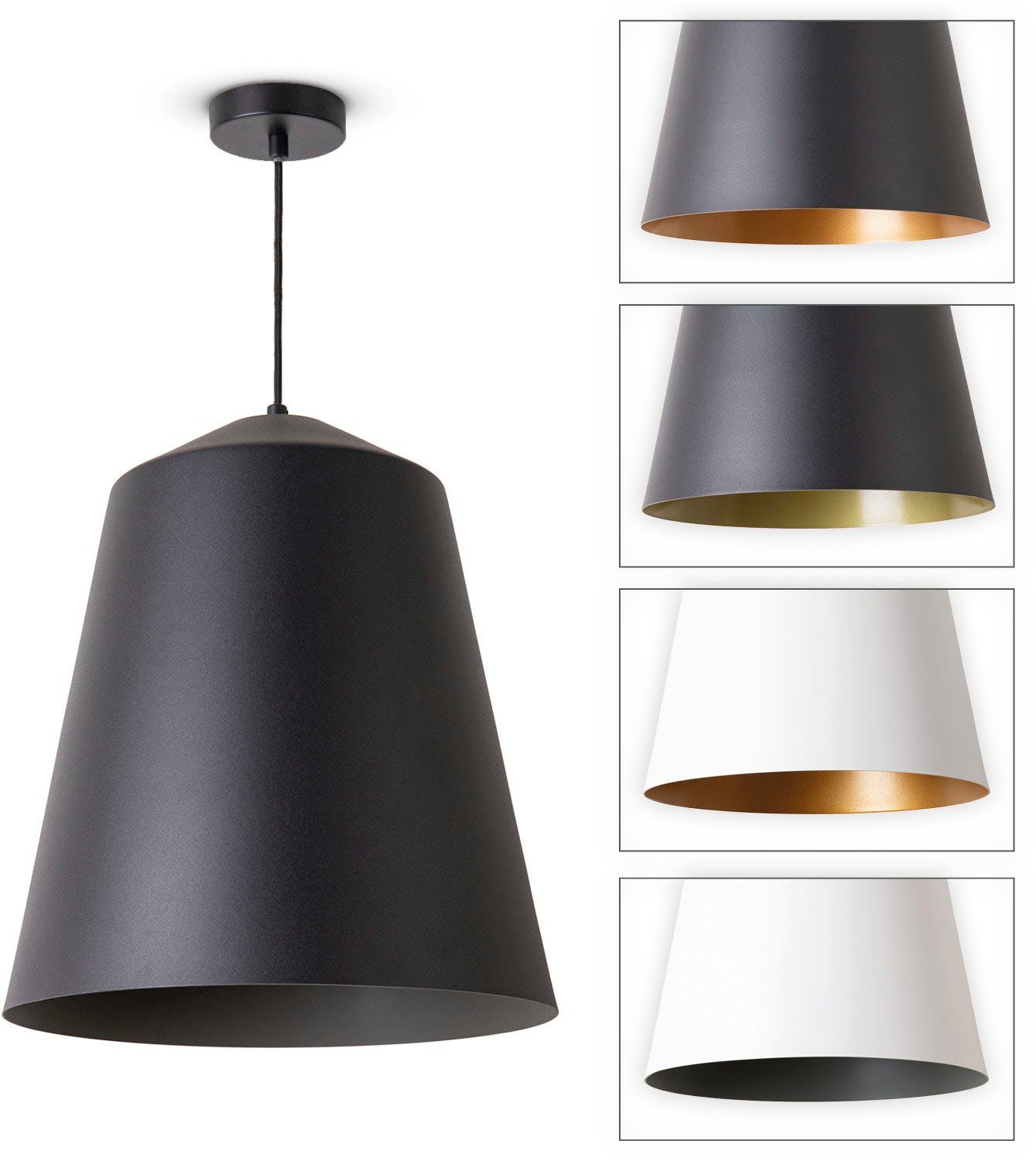 Paco Home Plafondlamp Jackson Woonkamer werkkamer poedercoating industrieel ontwerp E27