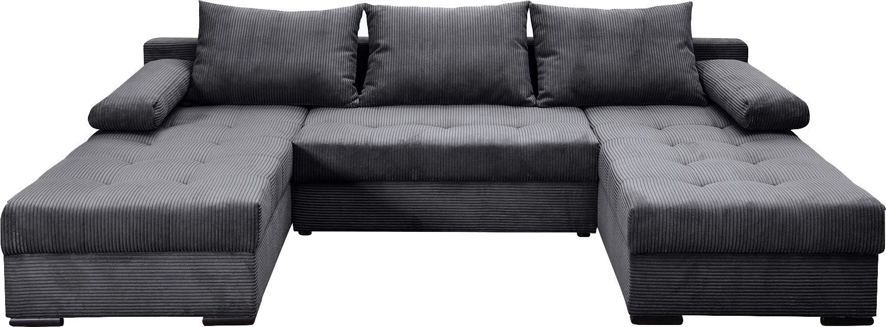 COLLECTION AB Zithoek Josy U-vorm, breedte 269 cm, platweefsel, structuur, kunstleer