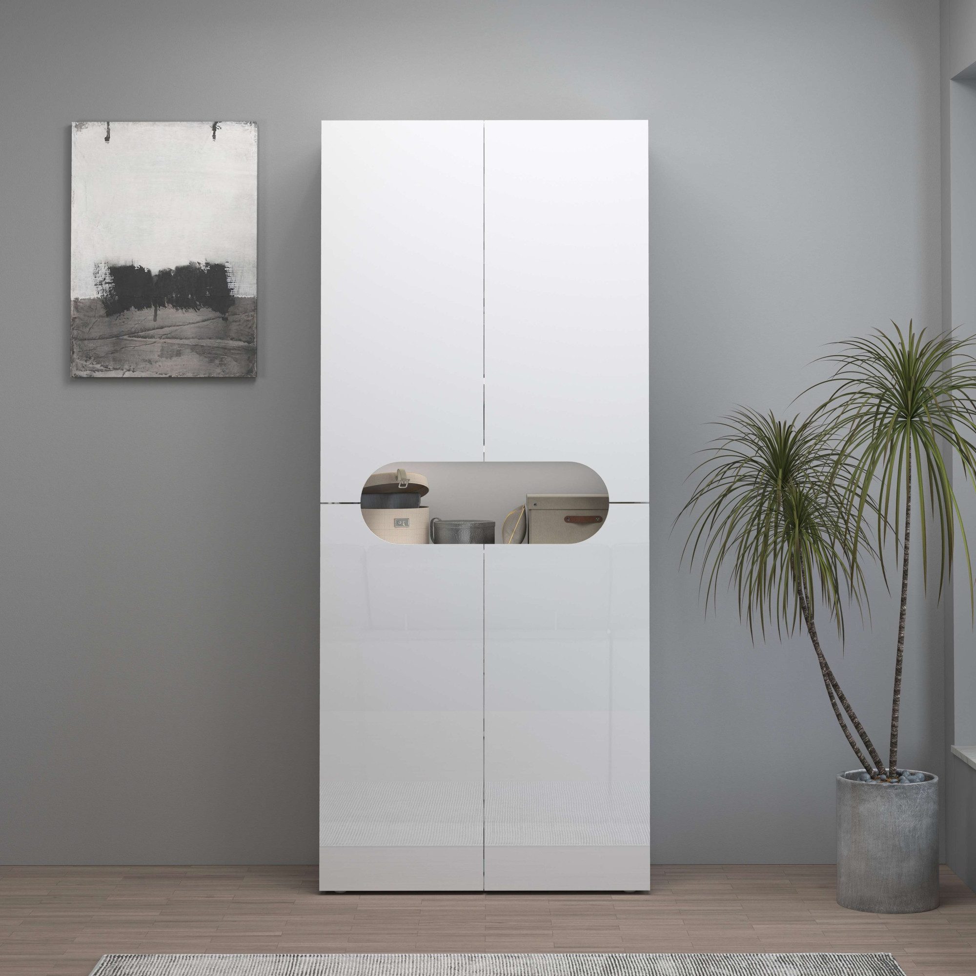 INOSIGN Schoenenkast Real, schoenenkast, schoenencommode, schoenenrek, breedte 80 cm, hoogte 190 cm