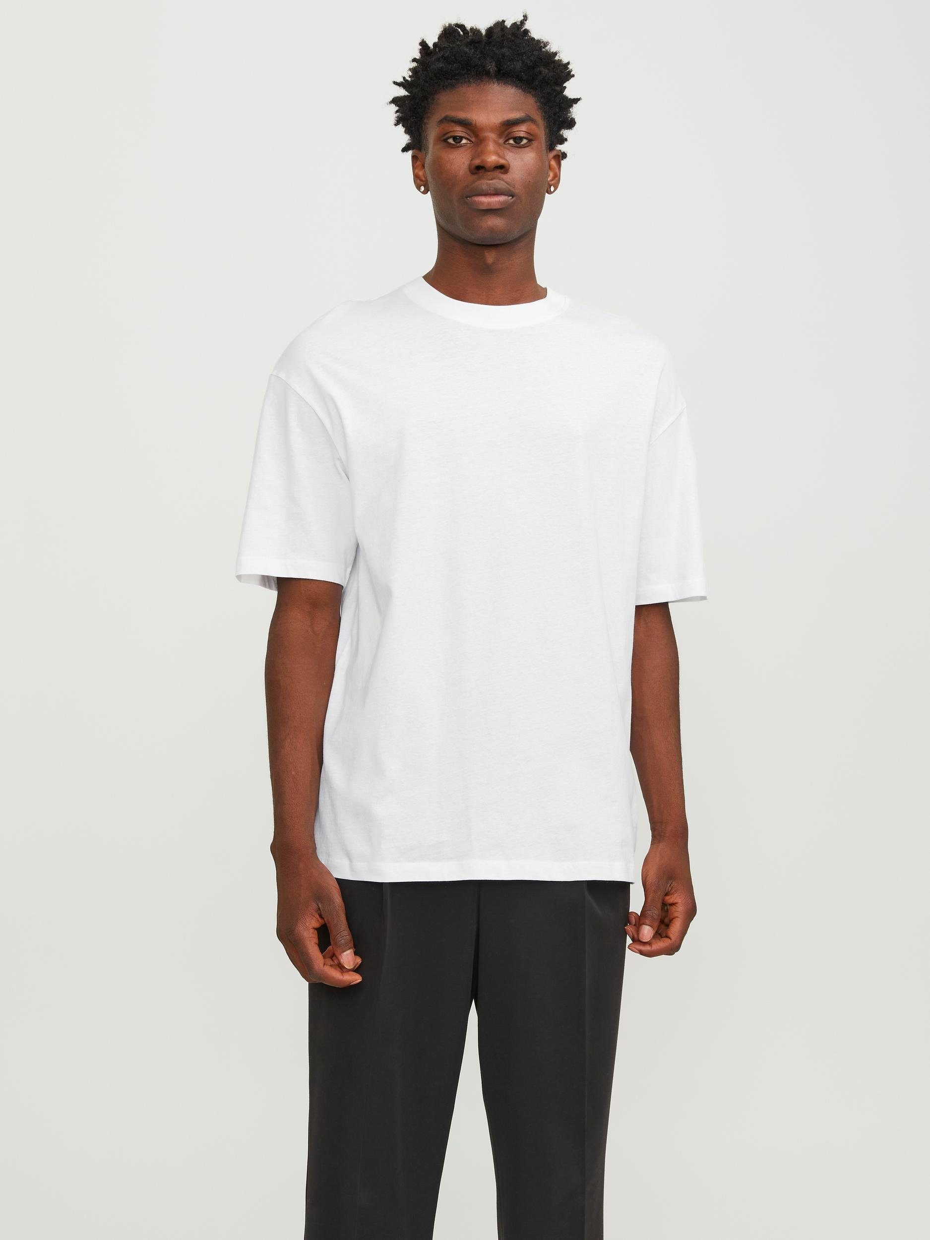 Jack & jones T-shirt met geribde ronde hals model 'BRADLEY'