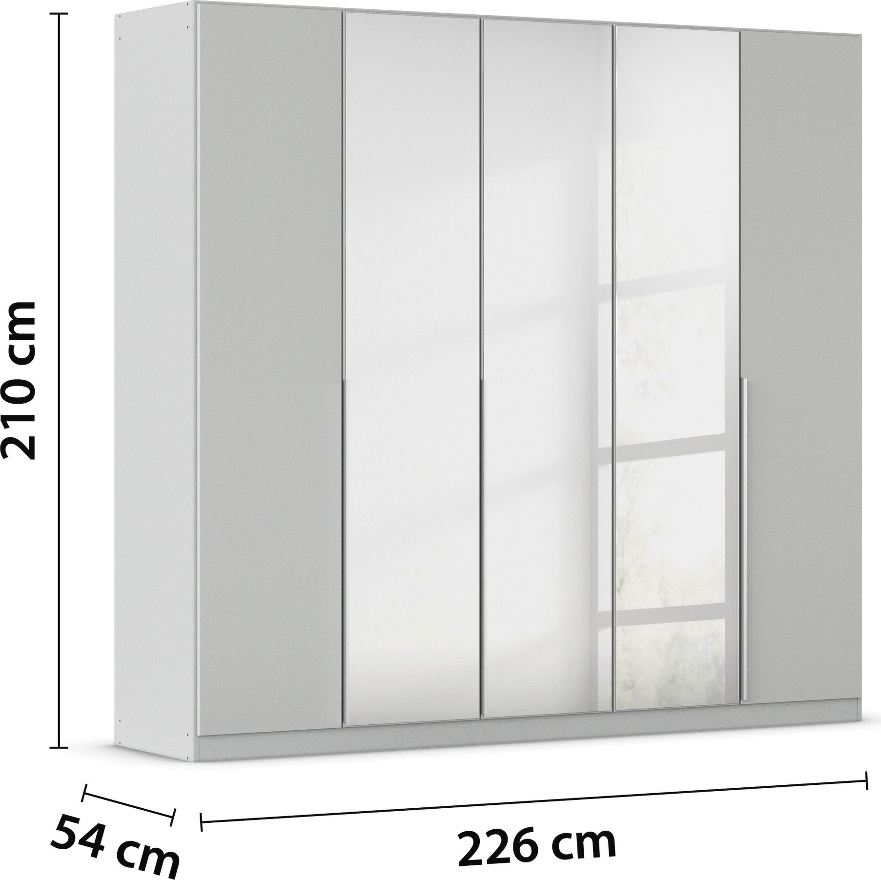 rauch Draaideurkast Kledingkast kast garderobe AGORDO met decor- of hoogglansfront doordachte binnenuitrusting, in 6 breedtes en 2 hoogtes made in germany