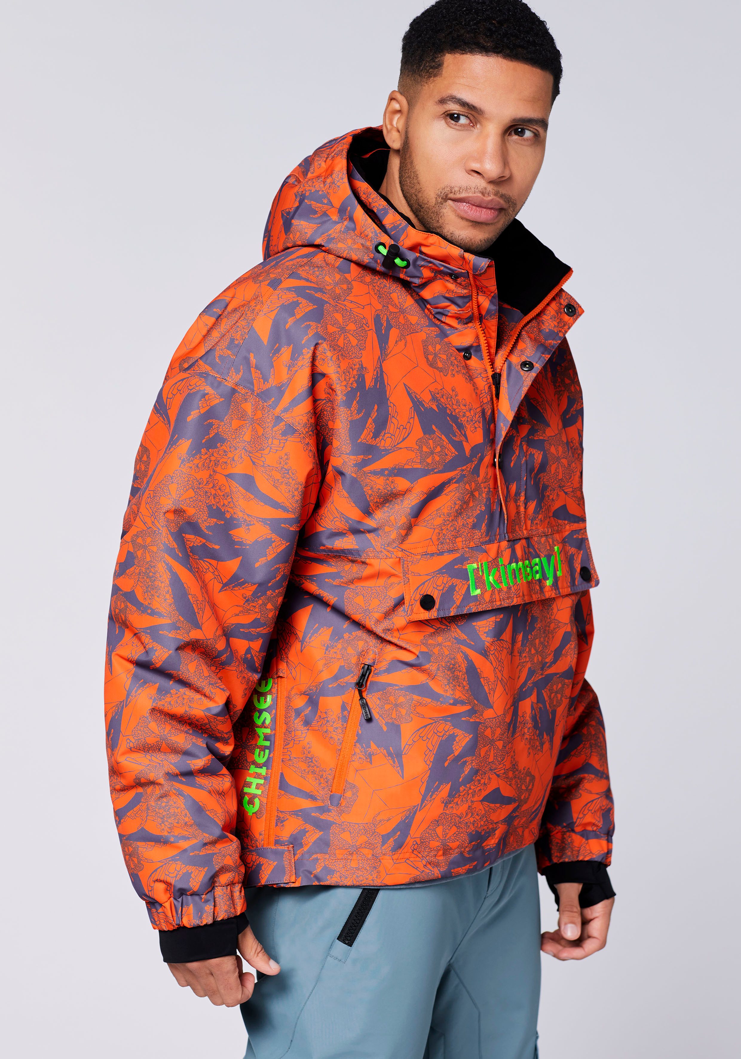 Chiemsee Outdoorjack ORNG/PURPLE AOP
