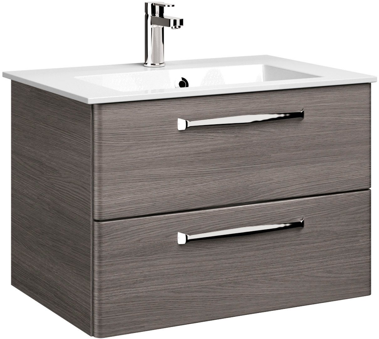Saphir Badmeubelset Trentino 2-delig mineralen marmer wasbak, spiegelkast met LED-lamp (3 stuks)
