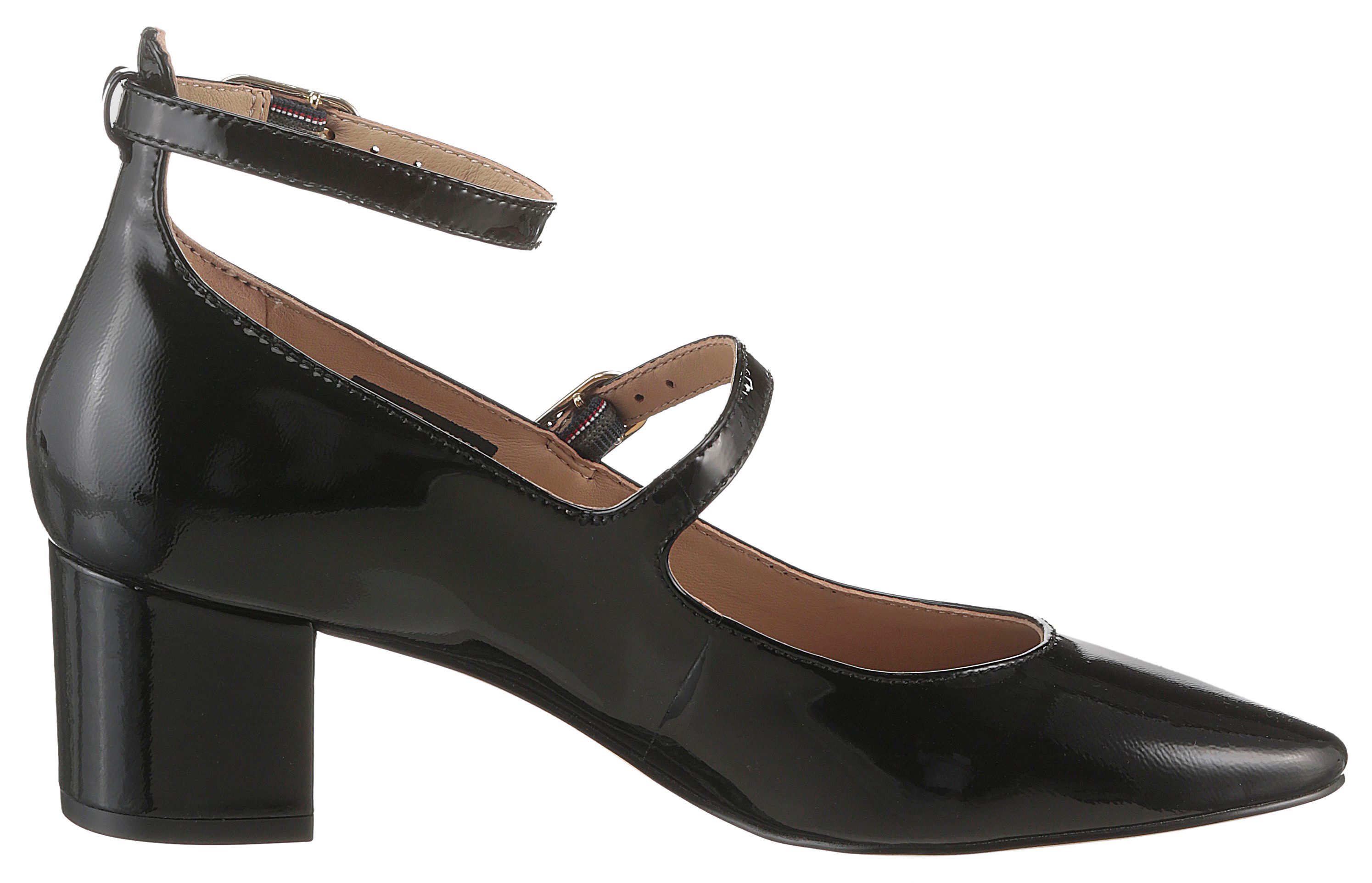 Tommy Hilfiger Gesppumps PUMP DOUBLE STRAP PATENT LEATHER hakken, avondschoen, feest schoen, th-sieraal, smalle vorm