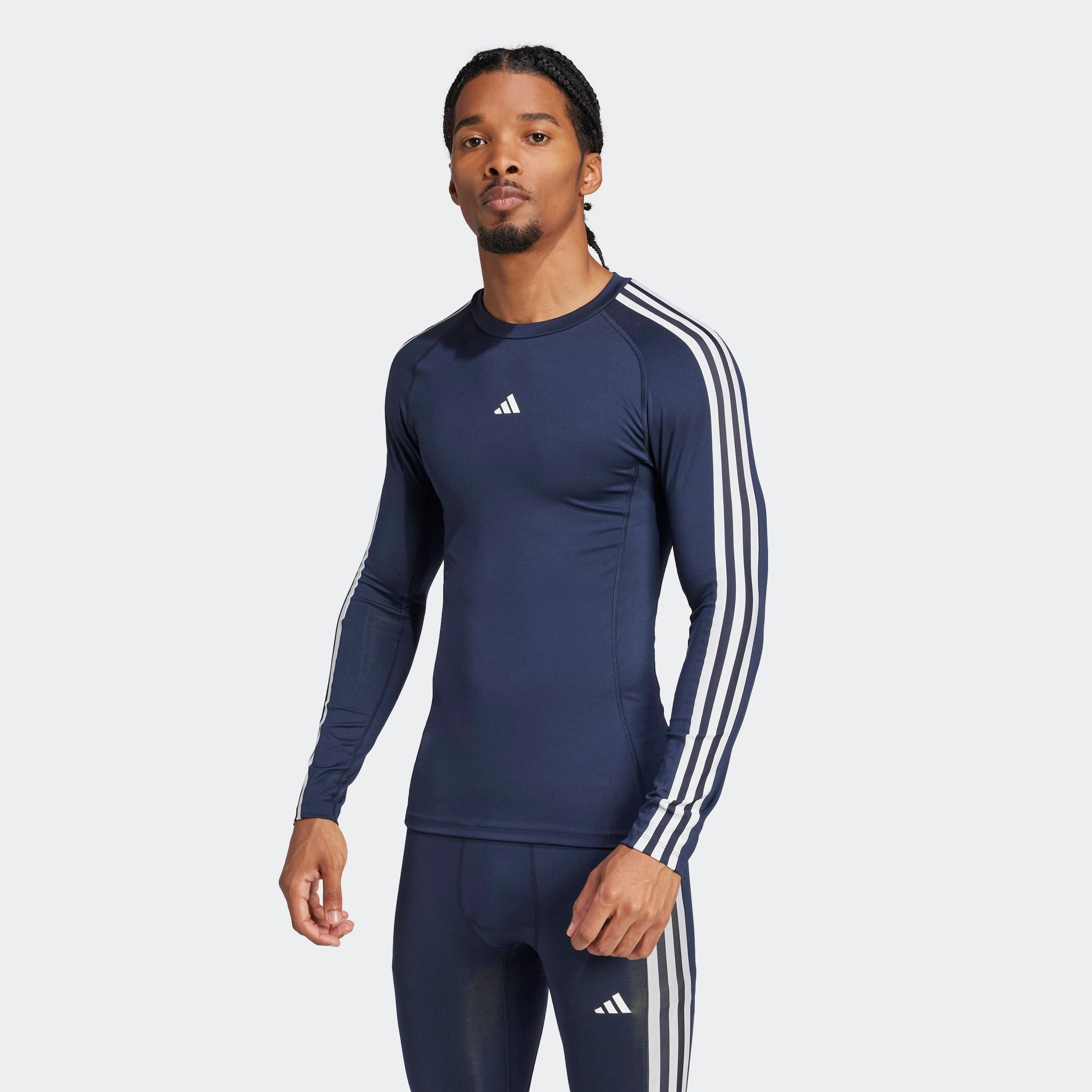 adidas Performance Functioneel shirt TF 3S LS heren fitness maat XL blauw