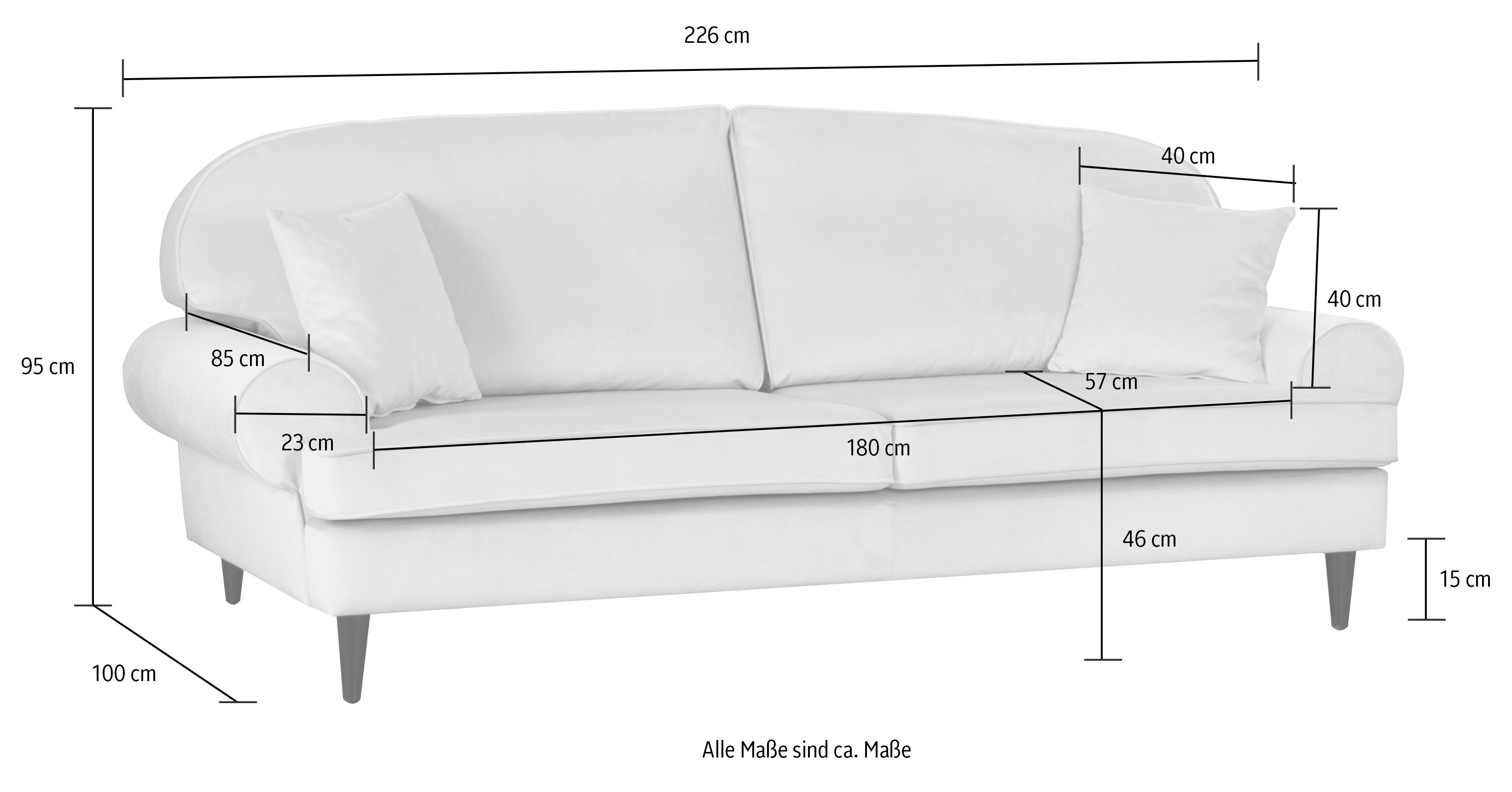 Home affaire 3-zitsbank Vitreux ook in bouclé-bekleding, incl. sierkussen