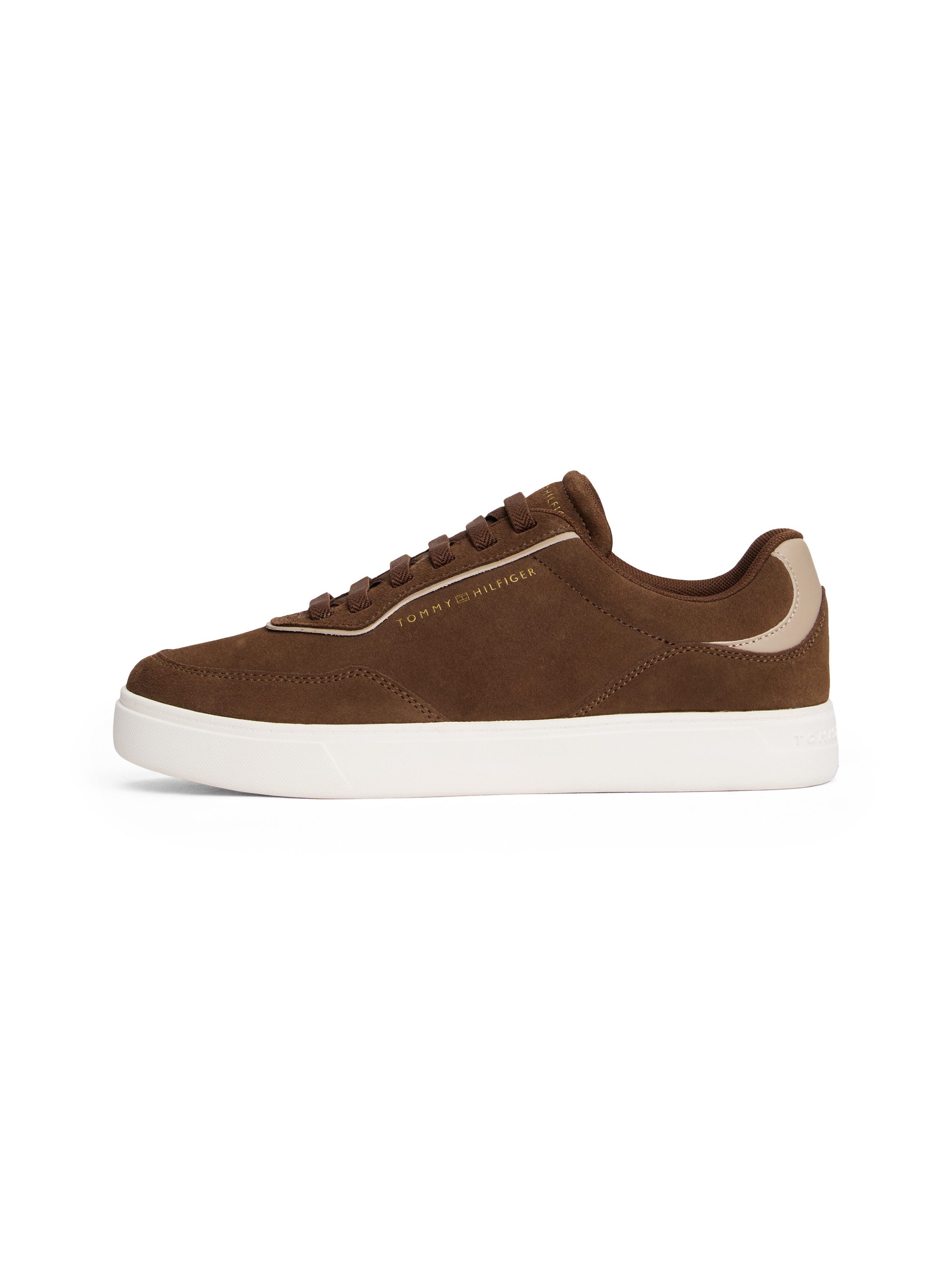 Tommy Hilfiger Plateausneakers CASUAL SUEDE SNEAKER , vrijetijdsschoen, halfschoen, veterschoen met zijlogo-debossing