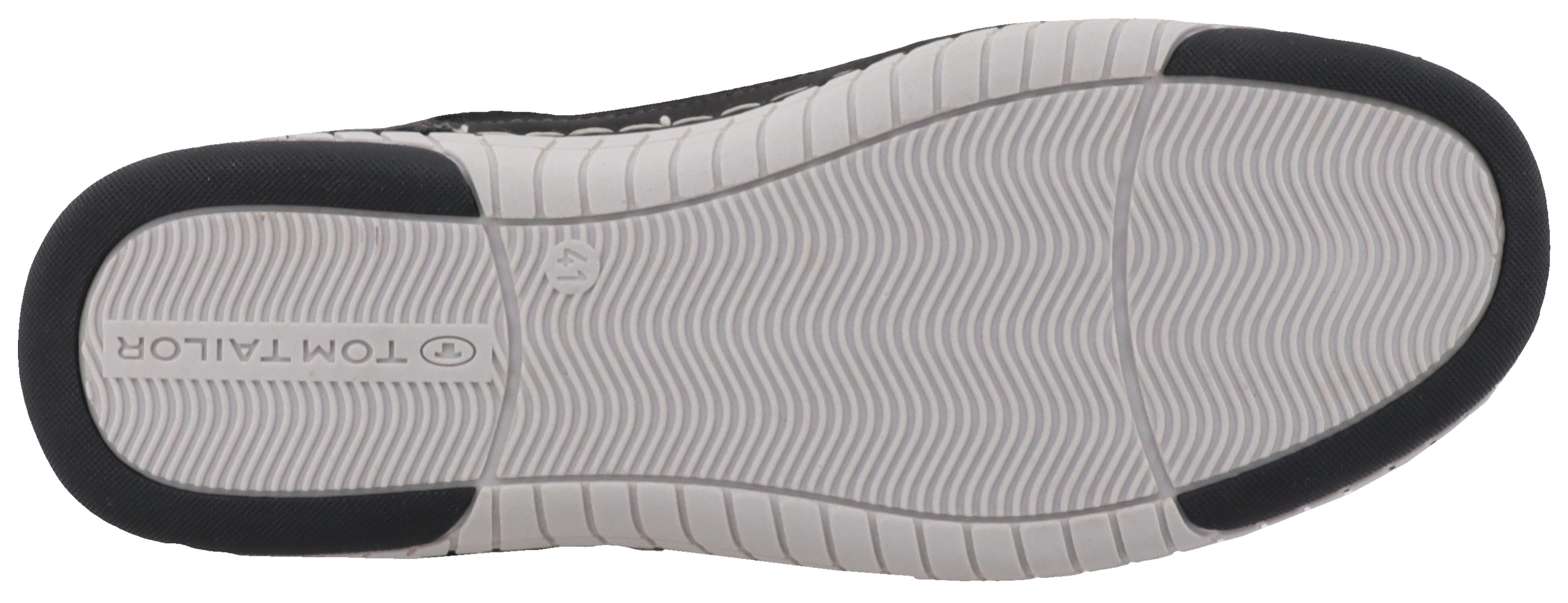 Tom Tailor Sneakers , vrijetijdsschoen, lage schoen, veterschoen met contrast-raamnaad