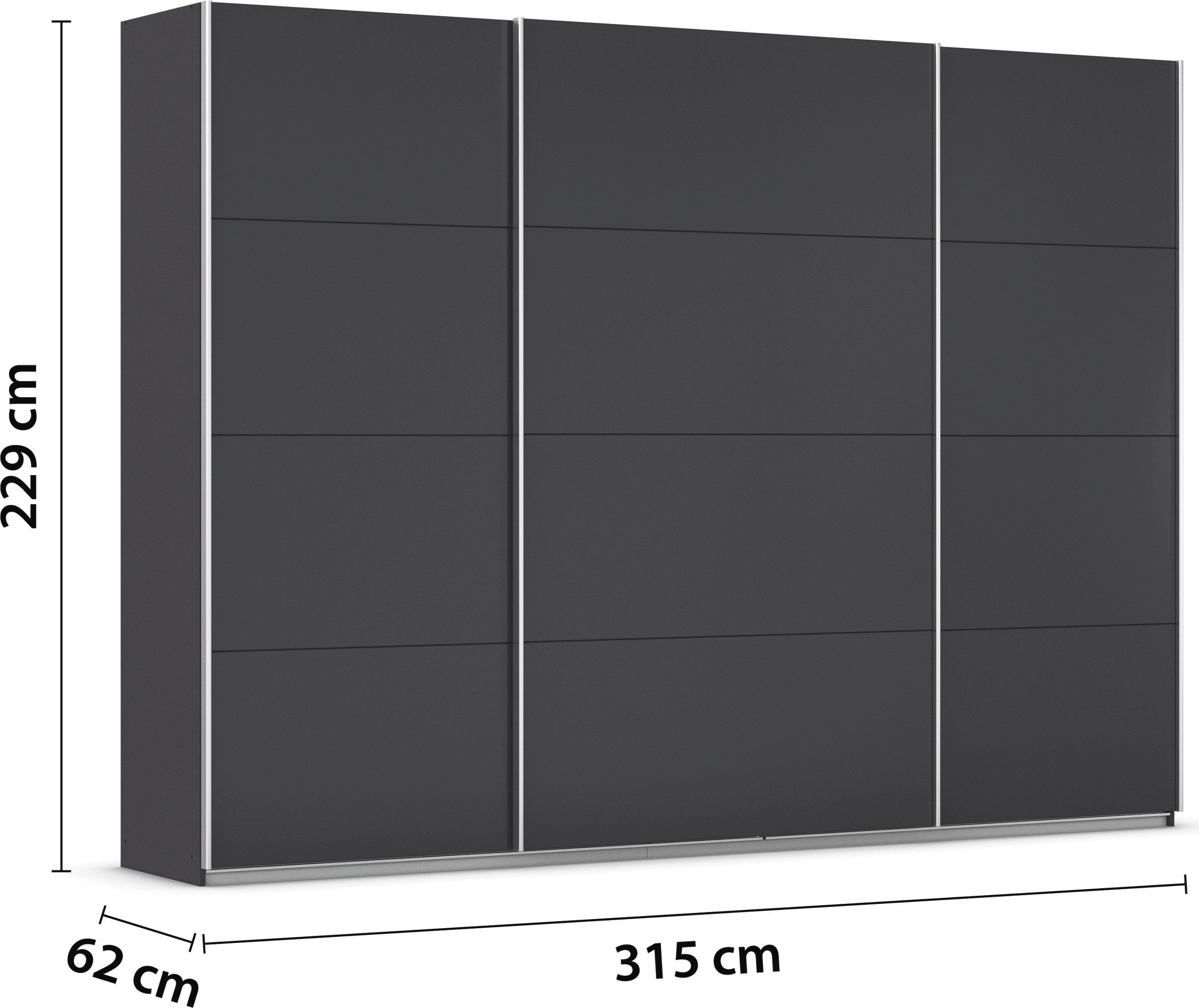 rauch Schuifdeurkast Kledingkast kast garderobe AGORDO met decor- of hoogglansfront doordachte binnenuitrusting, in 4 breedtes en 2 hoogtes made in germany