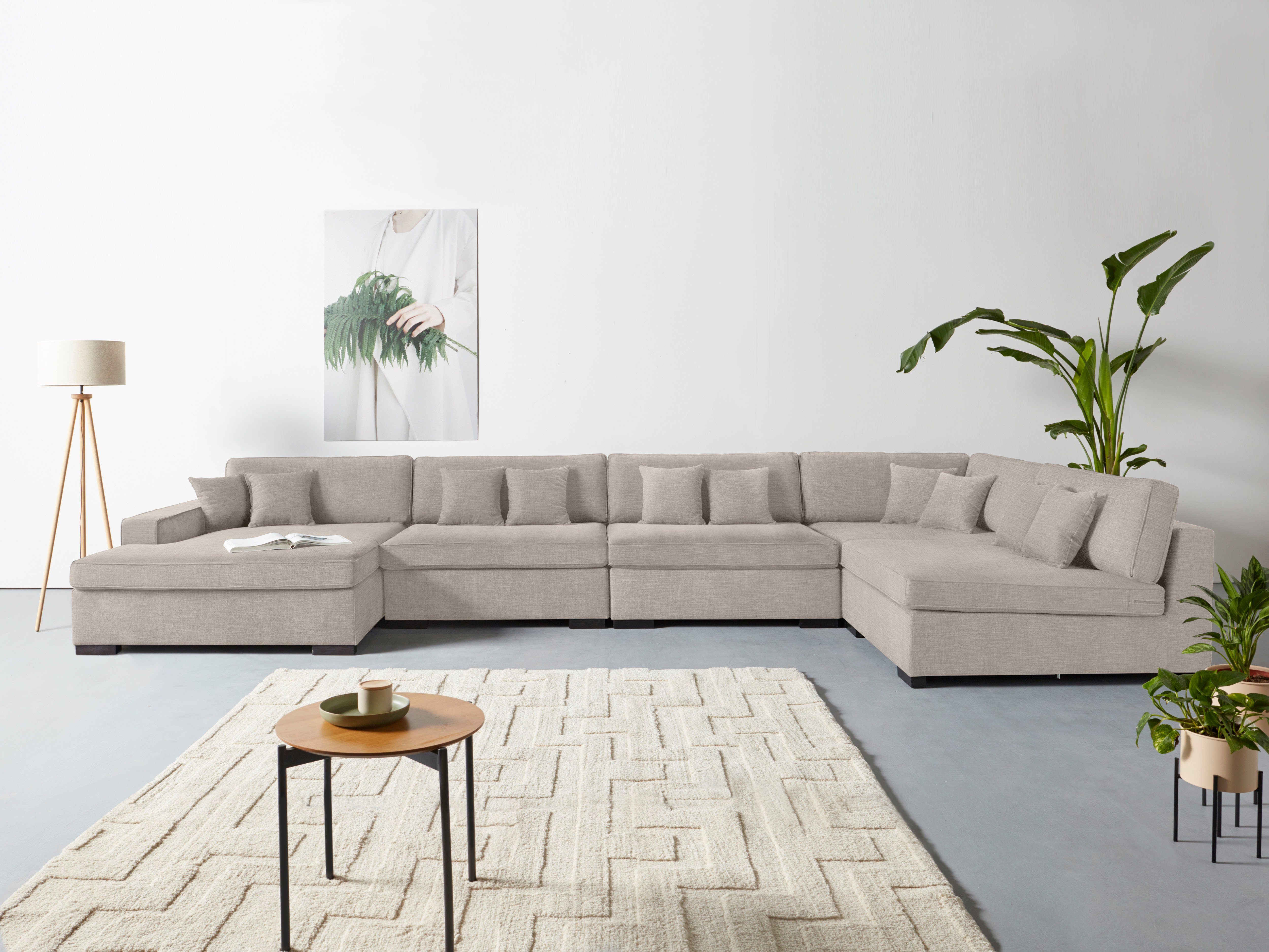 Guido Maria Kretschmer Home&Living Zithoek Skara XXL U-vorm Loungebank XXL met binnenveringsinterieur, in vele overtrekkwaliteiten