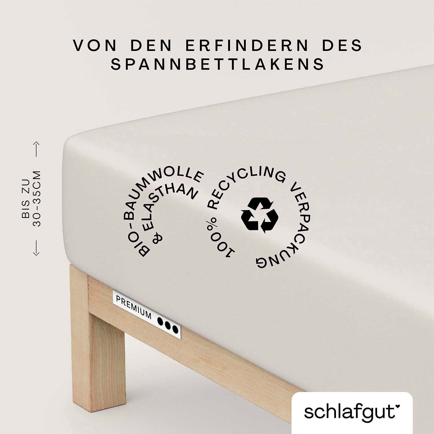 Schlafgut Hoeslaken Premium (1 stuk) hoeslakens maat 140-160 cm x 200-220 cm beige