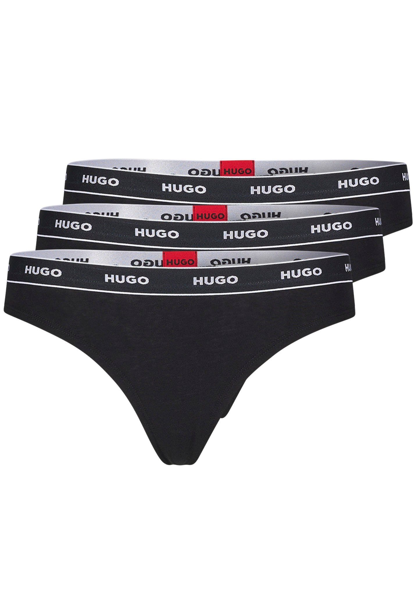 HUGO underwear String TRIPLET THONG STRIPE met hugo logo-elastisch tailleband (3 stuks)