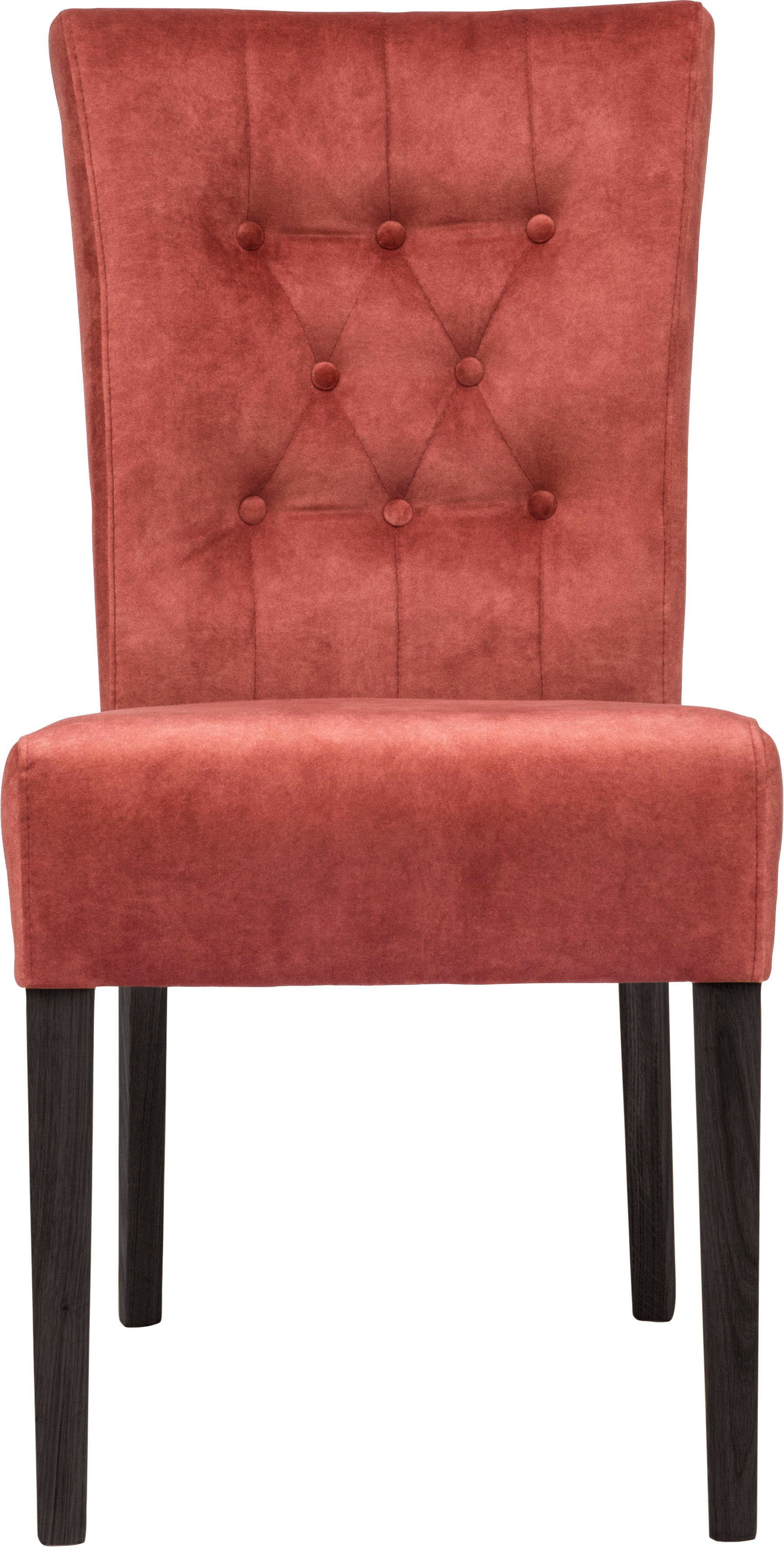 Home affaire Eetkamerstoel Queen BESTSELLER Gestoffeerde stoel met knoopdetails, set van 2, 4 of 6