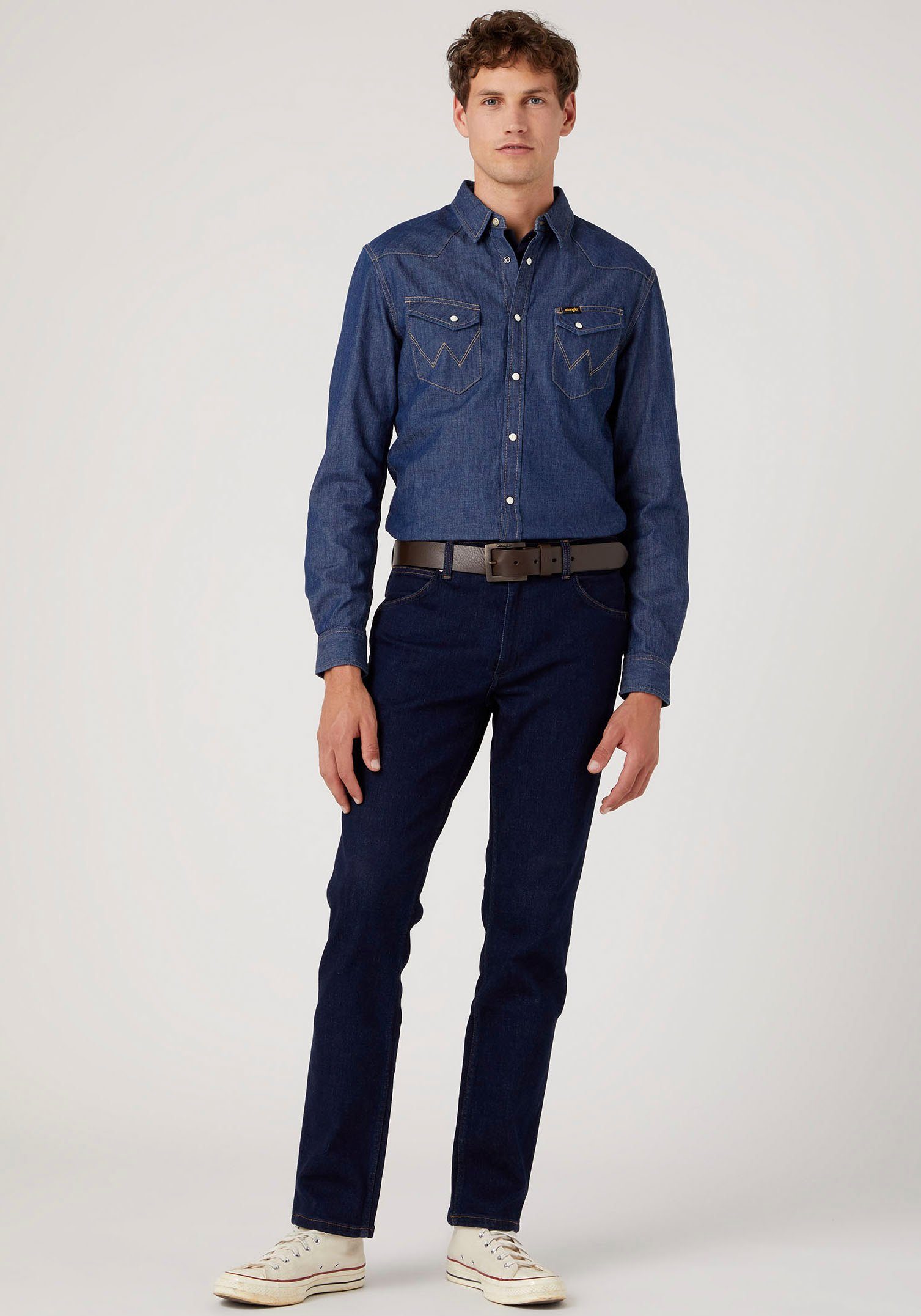 Wrangler Leren riem KABEL BUCKLE