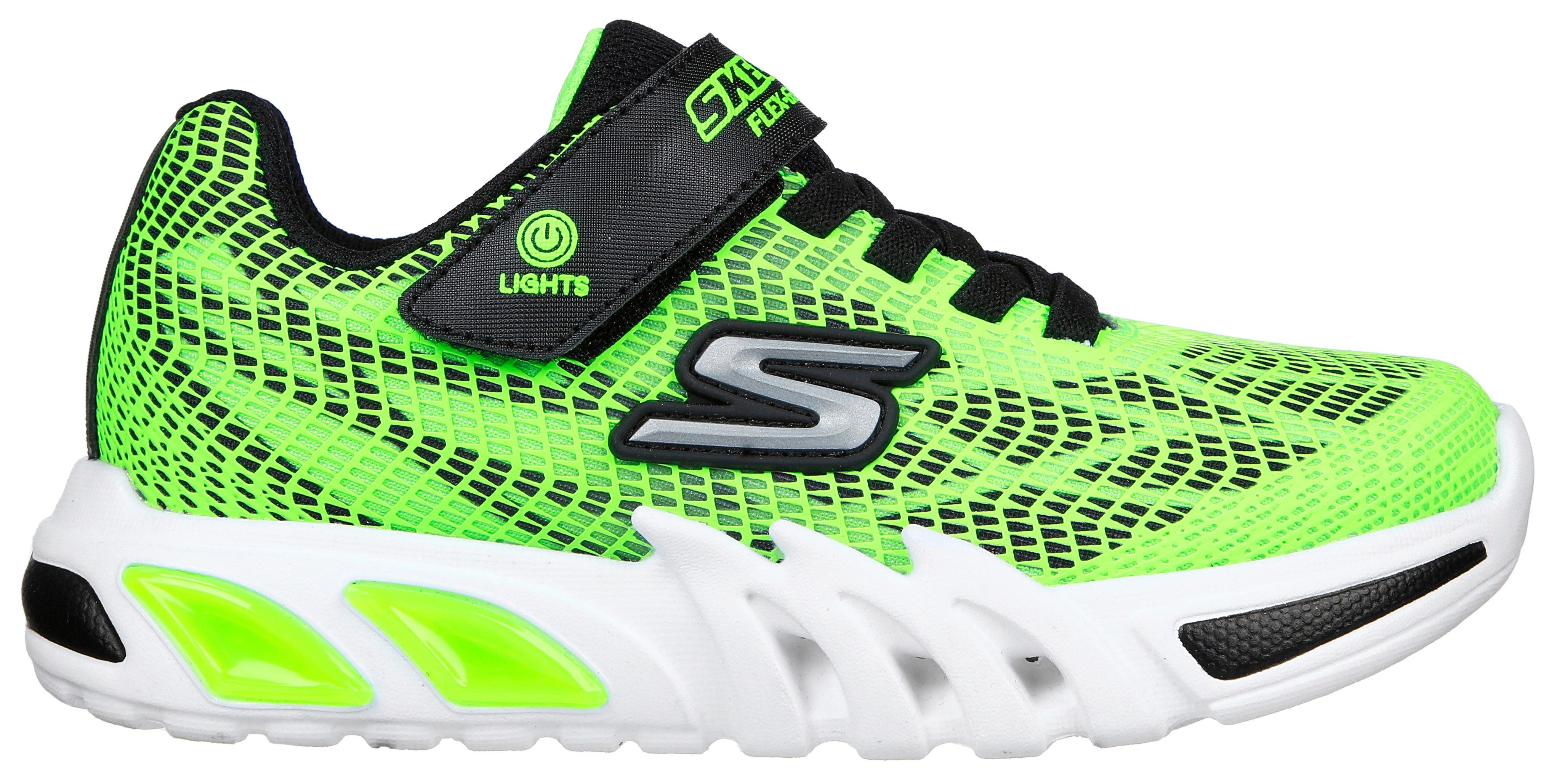 Skechers Sneakers Blinkschoen Flex-Glow Elite - Voorlo blink schoen, led schoen, klittenbandschoen met elastiek en klittenband