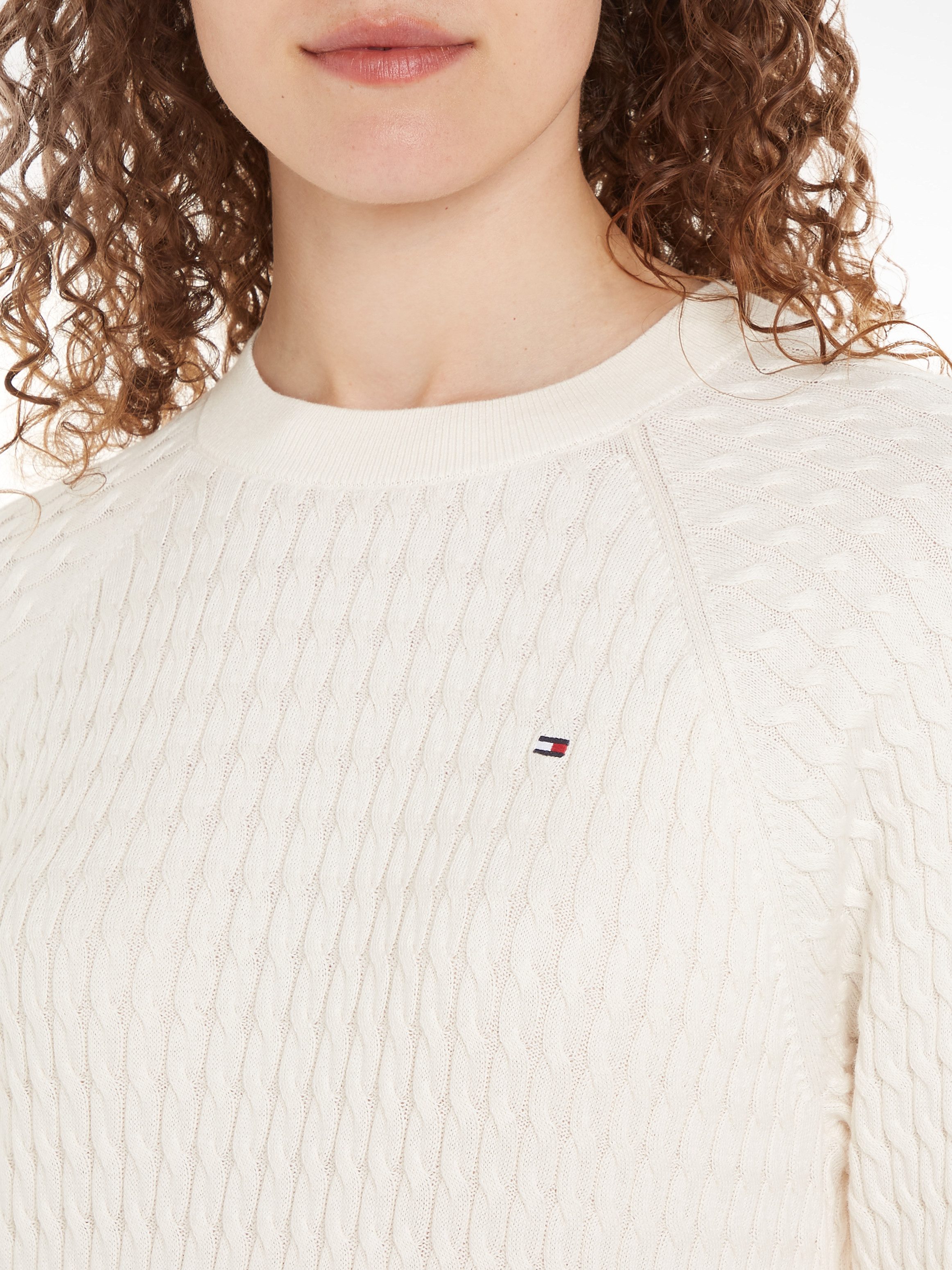Tommy Hilfiger Trui met ronde hals CO CABLE C-NK SWEATER