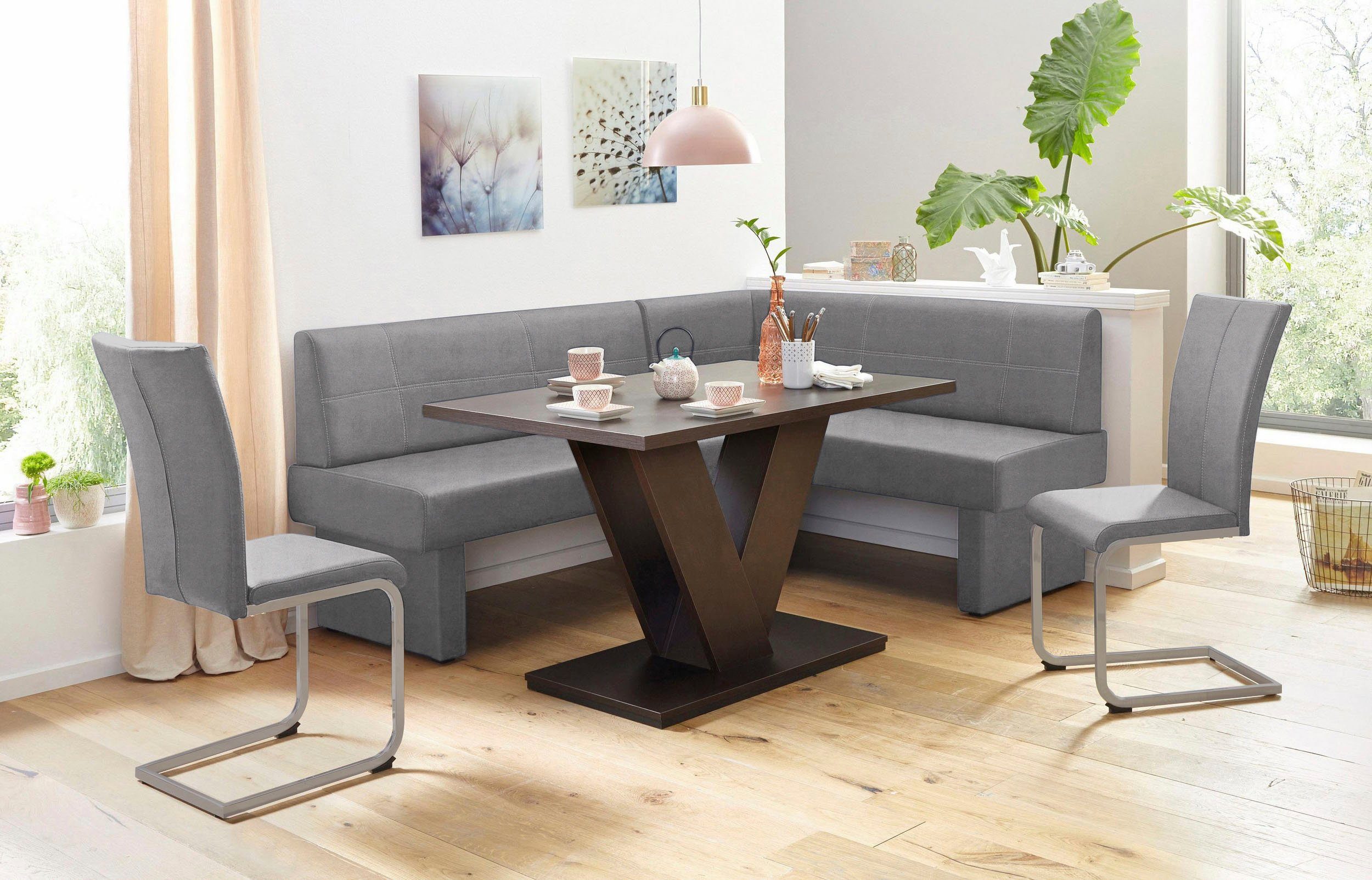 Home affaire Vrijdragende stoel Nils Stoel belastbaar tot 120 kg, frame metaal in chroom-look of zwart (set, 2 stuks)