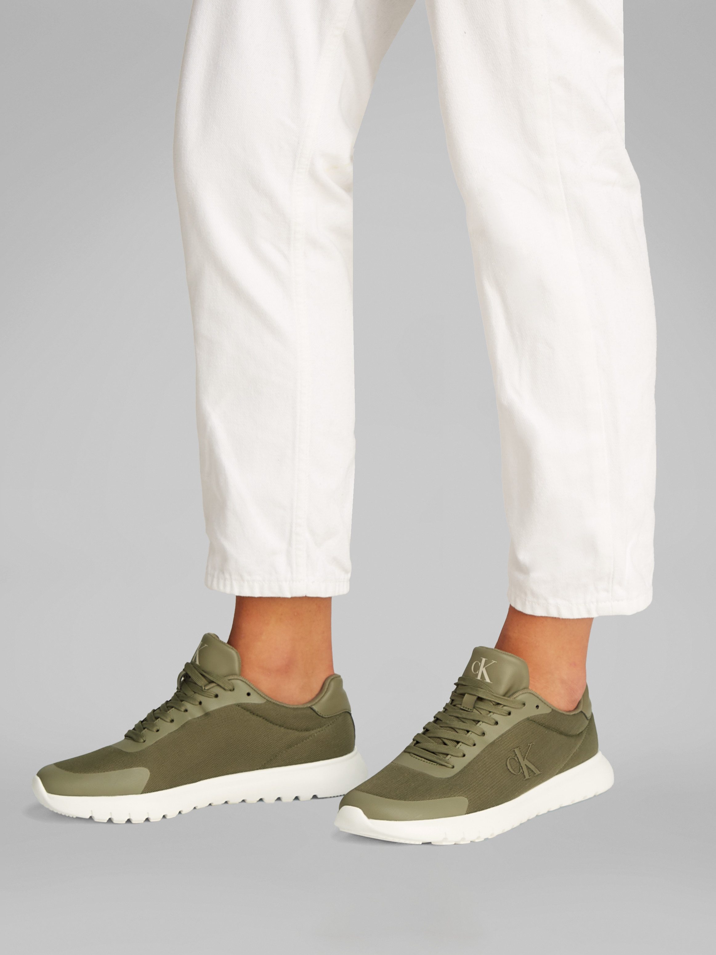 Calvin Klein Sneakers 3 EVA RUNNER MESH vrijetijdsschoen, lage schoen, veterschoen met contrast bies