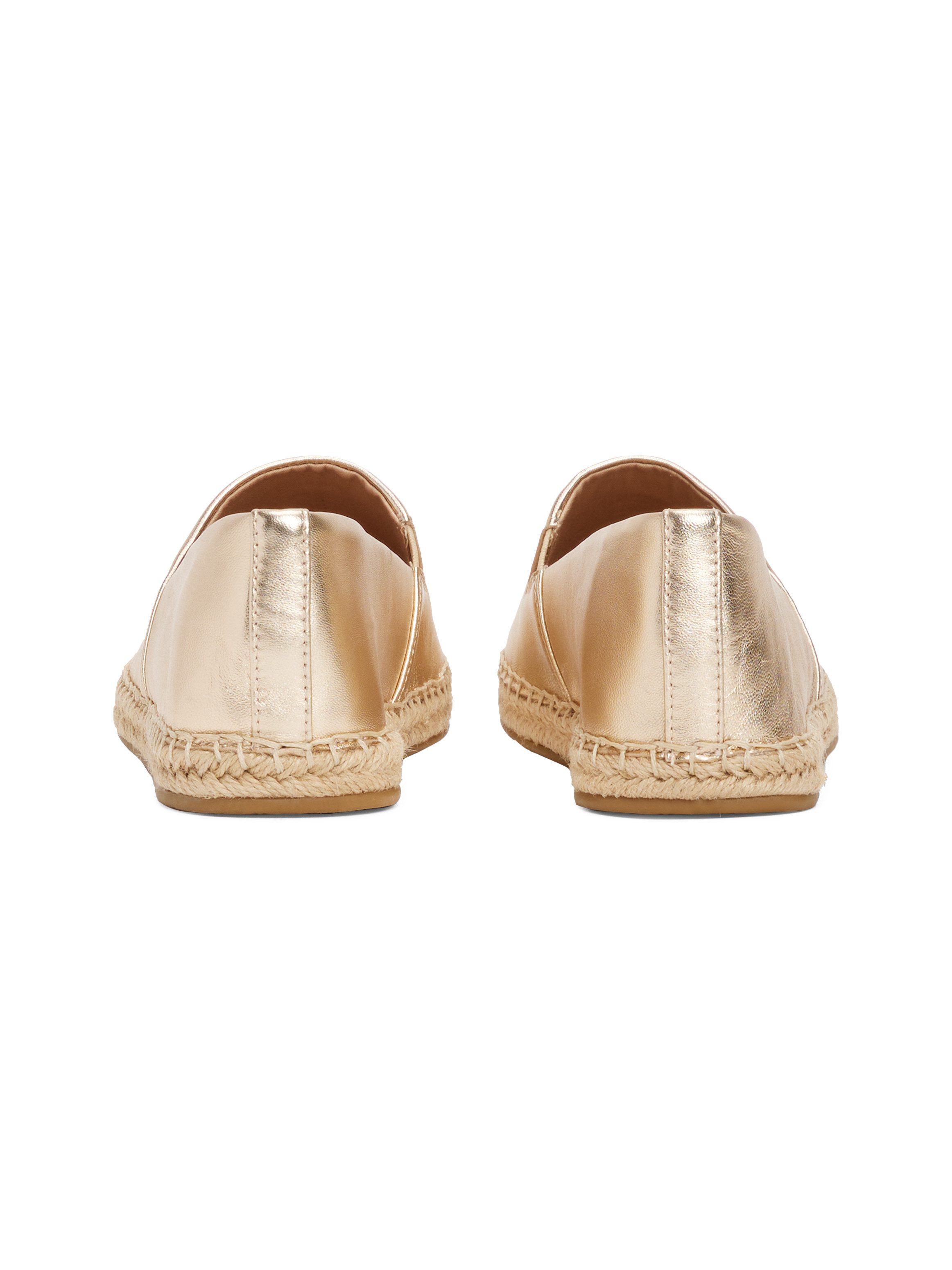 Tommy Hilfiger Espadrilles TH LOGO METALLIC LEATHER ESPAD , zomerschoen, slippers, instapschoen met th-sieraandeel