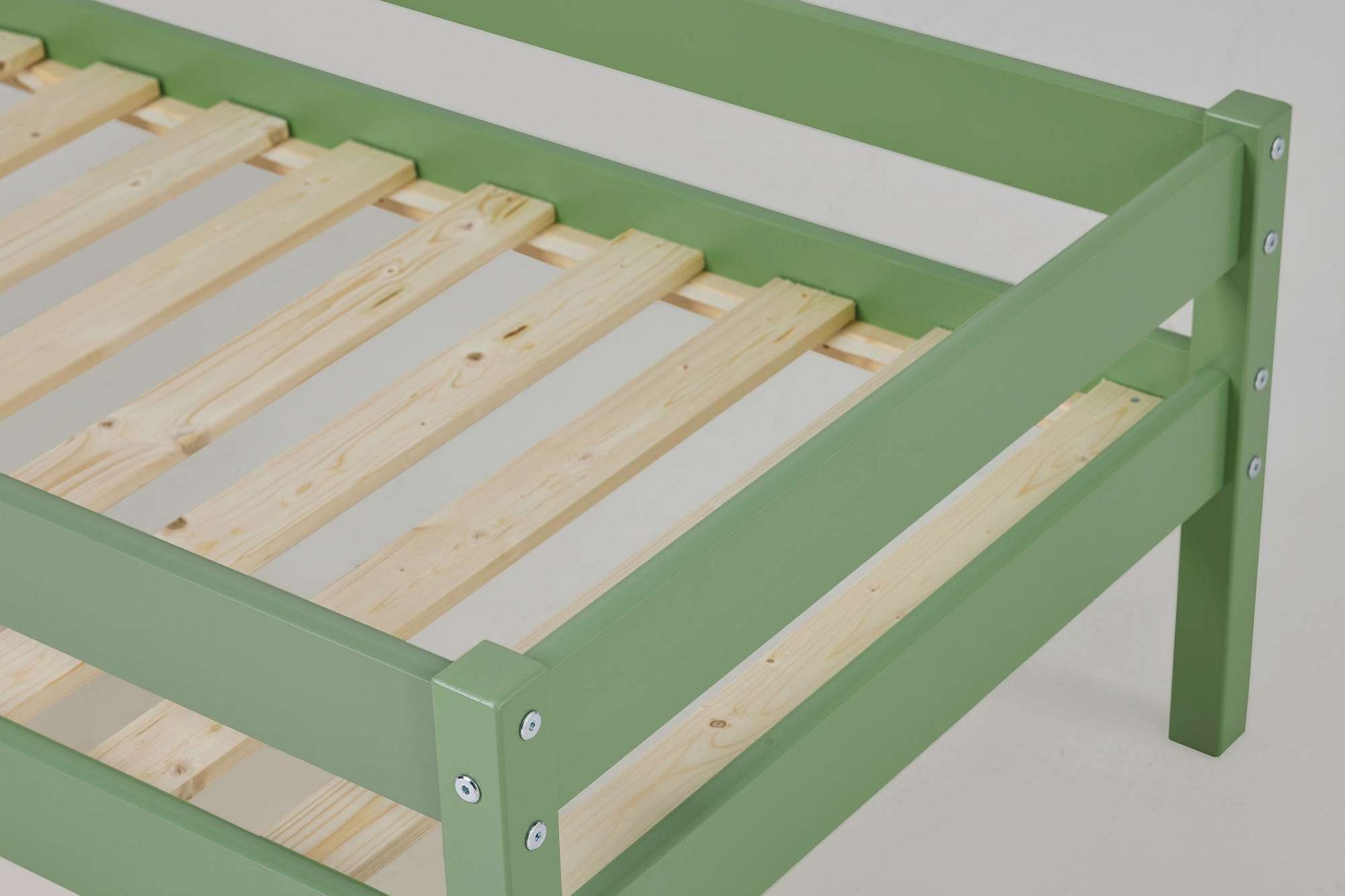 Lüttenhütt Kinderbed ECO One Kinderbed met valbeveiliging en ladder, keuze uit 3 kleuren en matrassen
