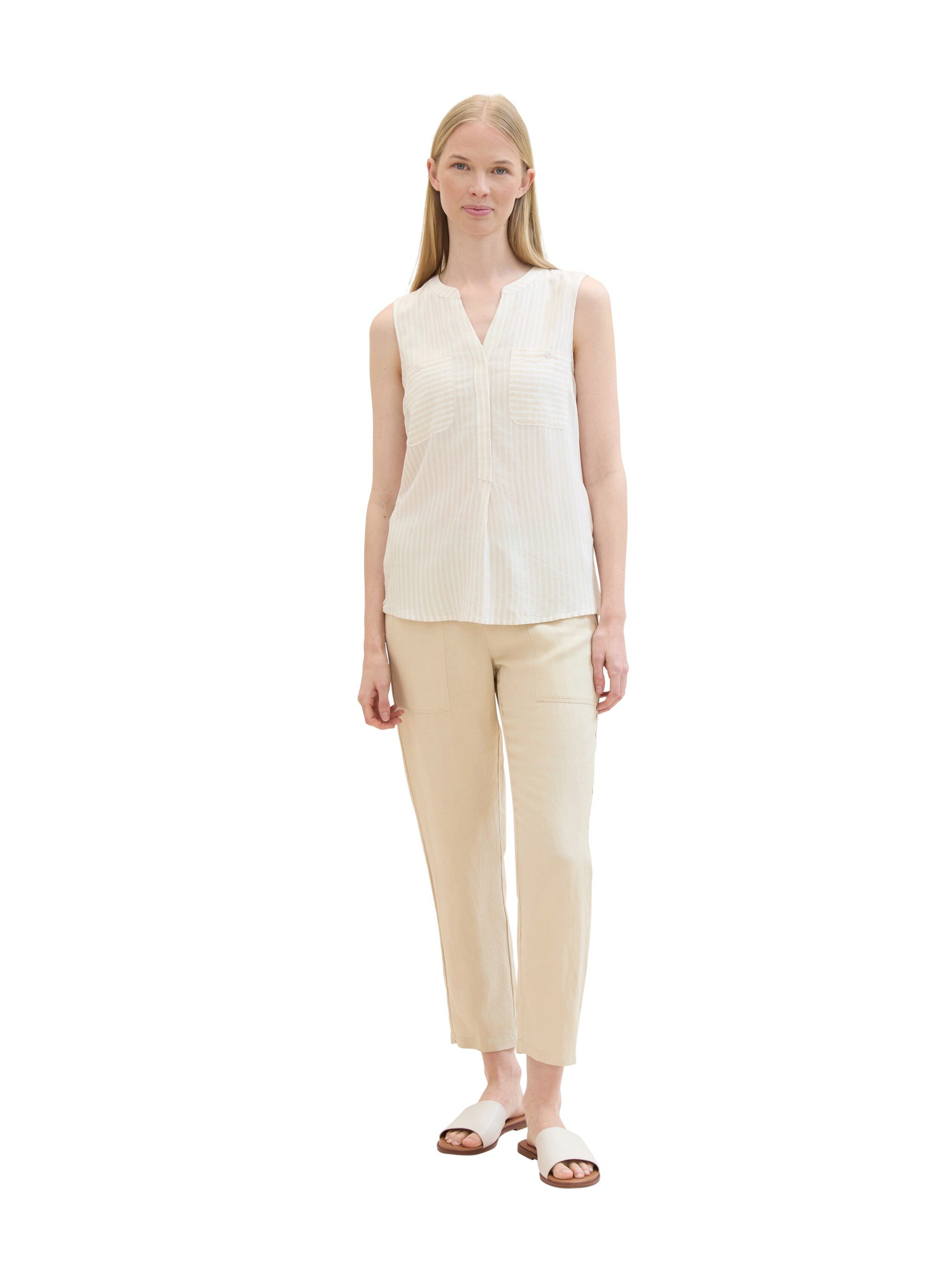 Tom Tailor Shirt gestreept met opgezette borstzakken
