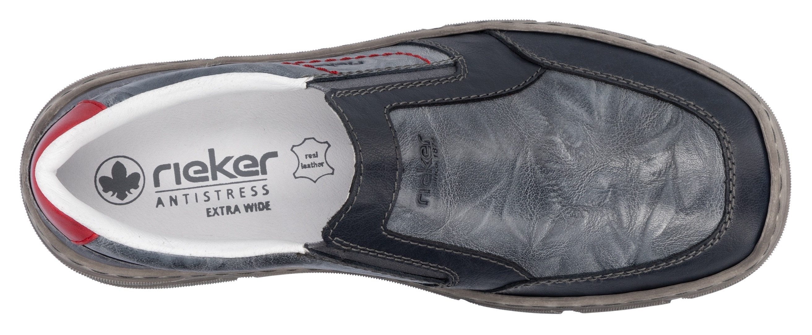Rieker Instappers , slip-on sneaker, lage schoen, vrijetijdsschoen met schachtpolstering