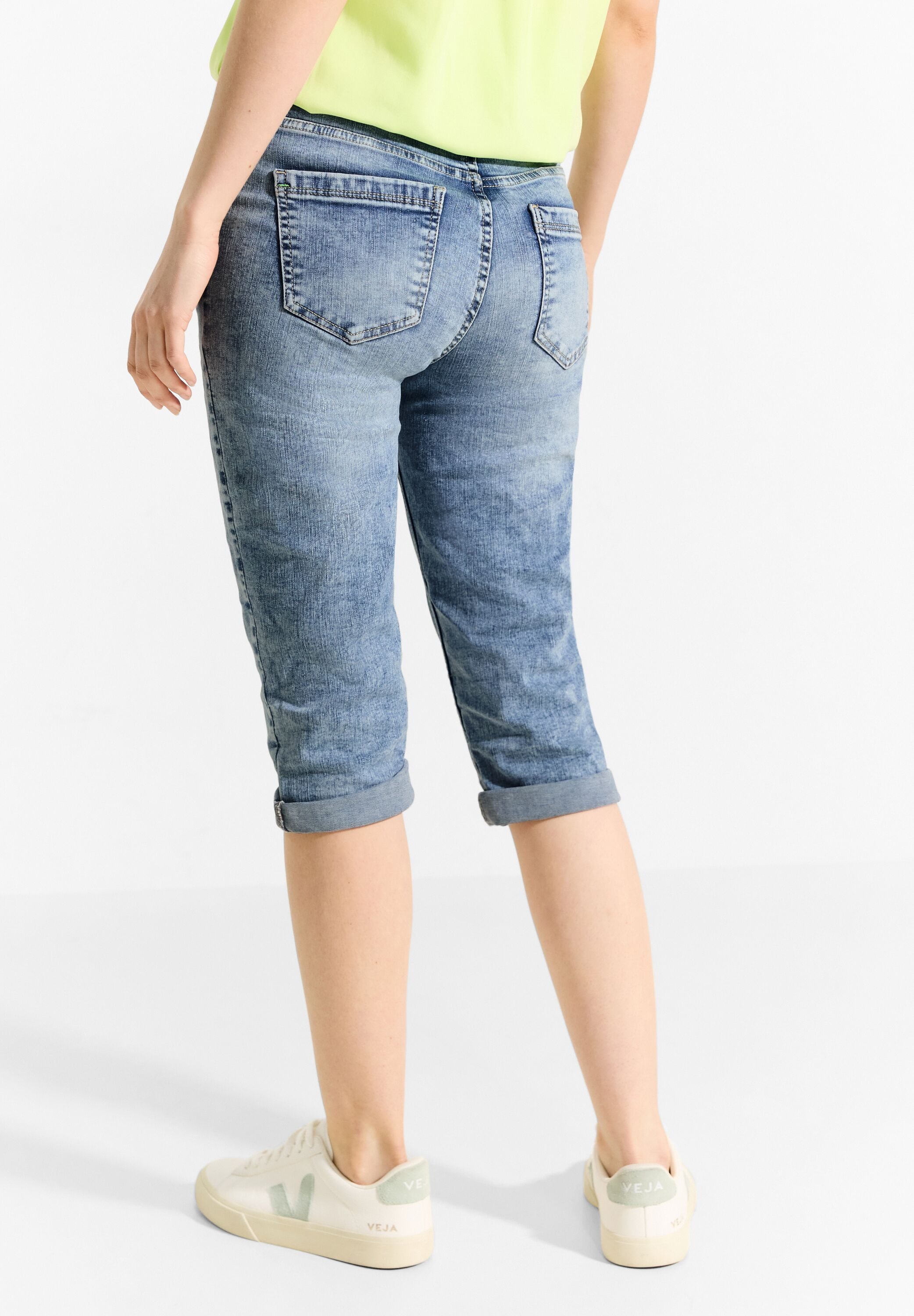 Cecil Jeansshort Stijl Toronto met decoratieve naden