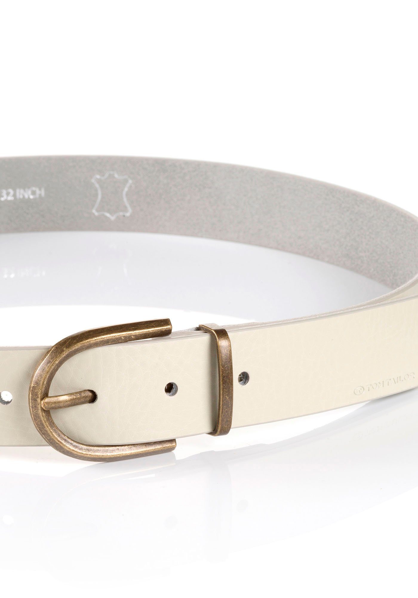 Tom Tailor Leren riem TTSYLKE 3 cm brede damesriem, sluiting in vintage-look, puur leer