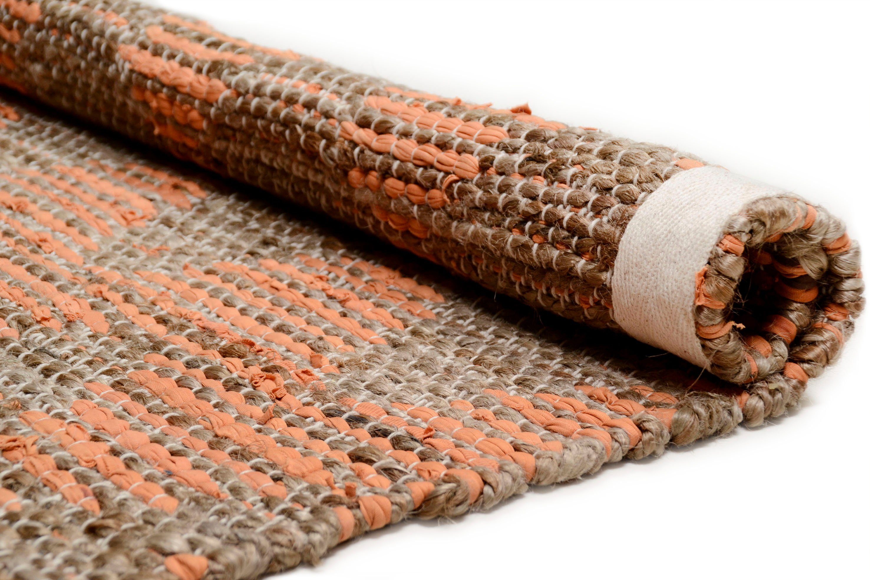 TOM TAILOR HOME Vloerkleed Pastel Zigzag Platweefsel, met de hand geweven, materiaal: 60% katoen, 40% jute