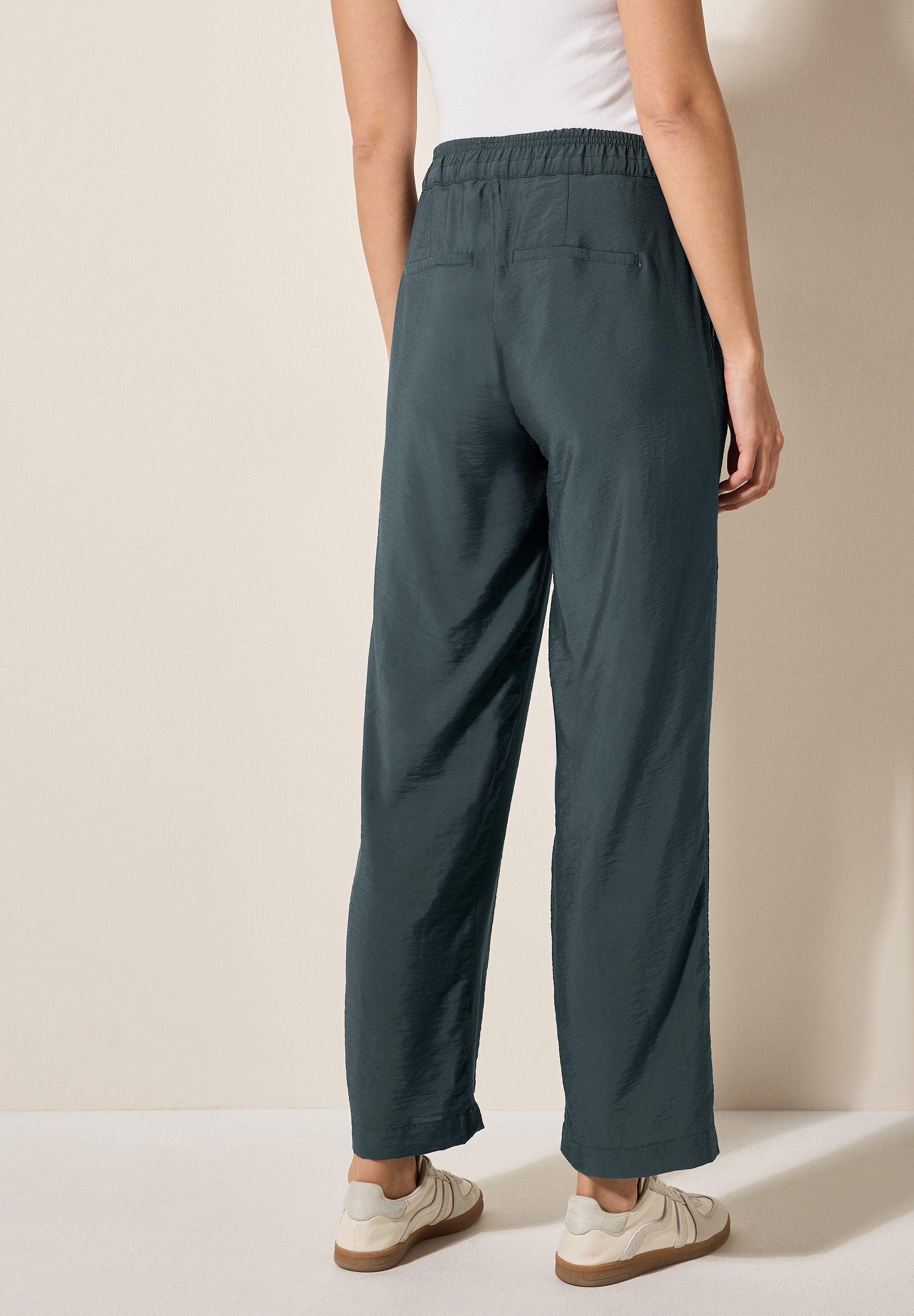 Cecil Stoffen broek Style Neele elastische band met rijgkoord