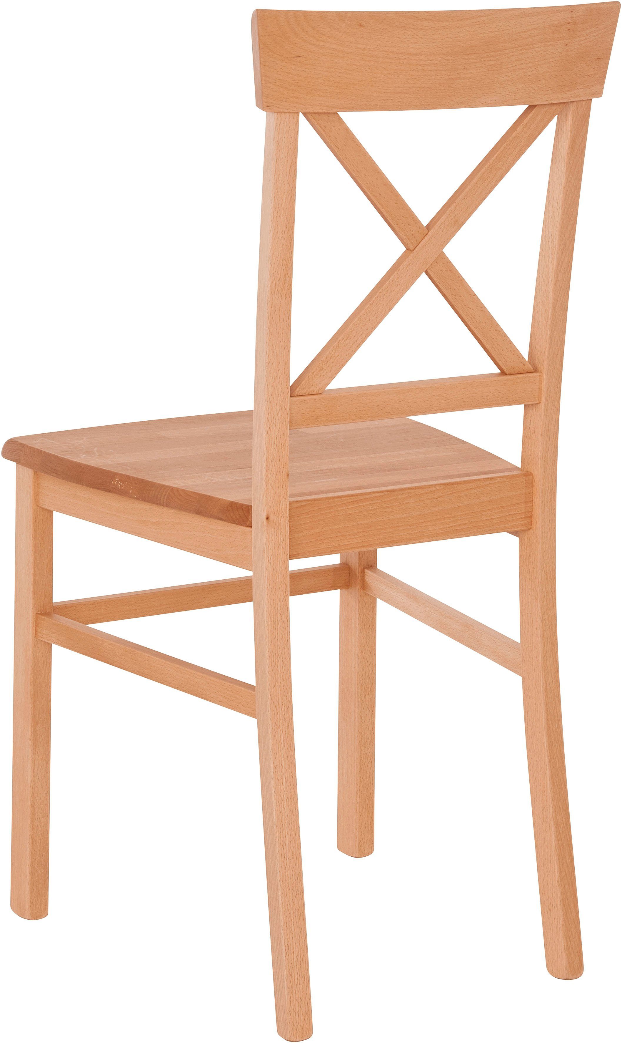 Home affaire Stoel met 4 poten Jena Frame van massief beukenhout (set, 2 stuks)
